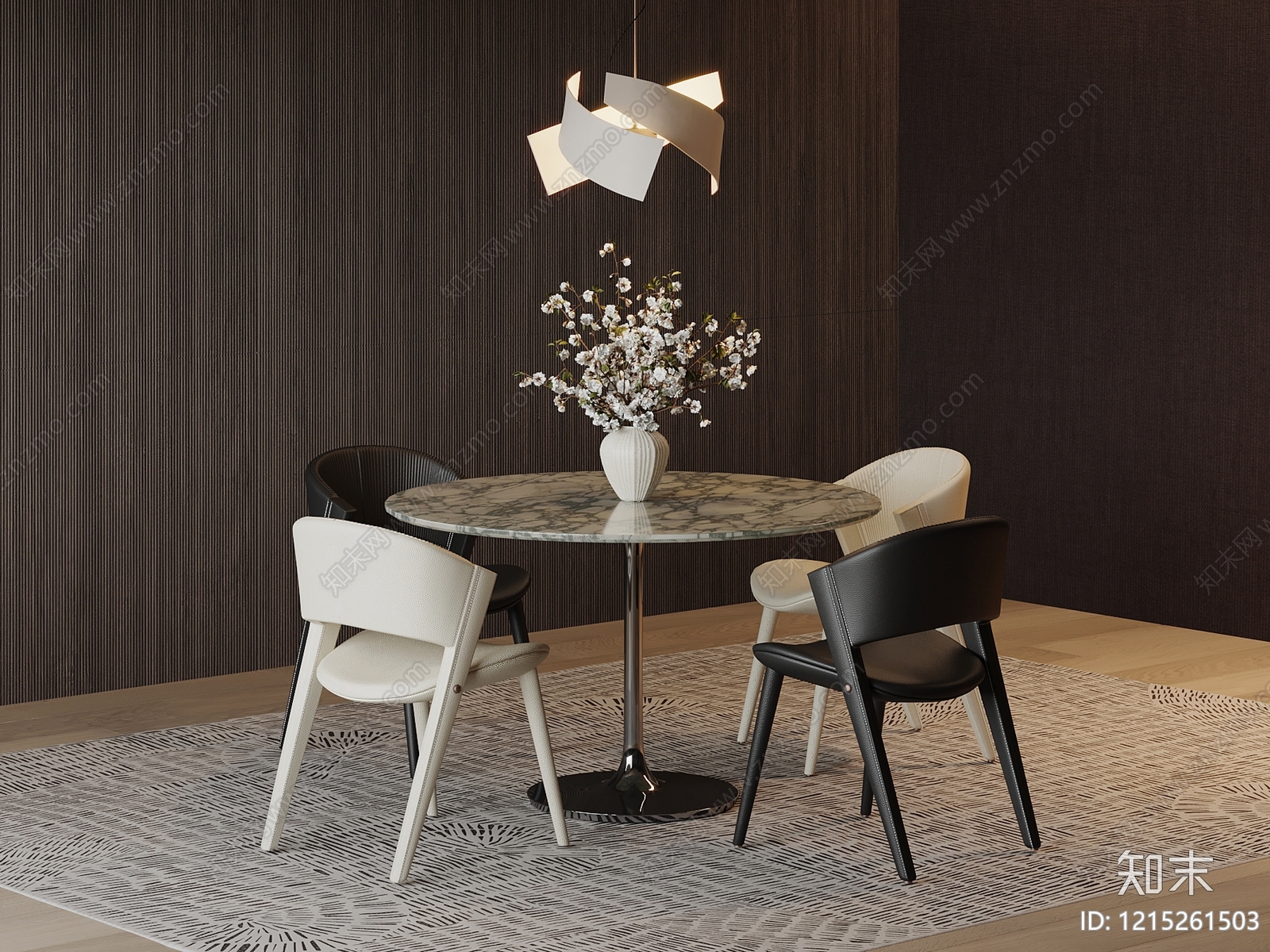现代简约休闲桌椅SU模型下载【ID:1215261503】