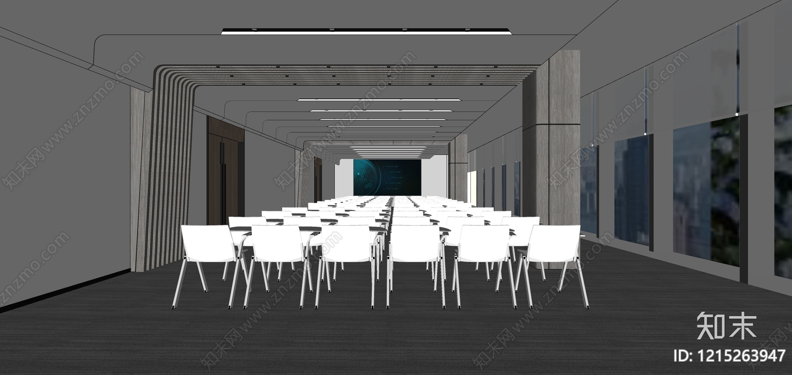 现代简约会议室SU模型下载【ID:1215263947】