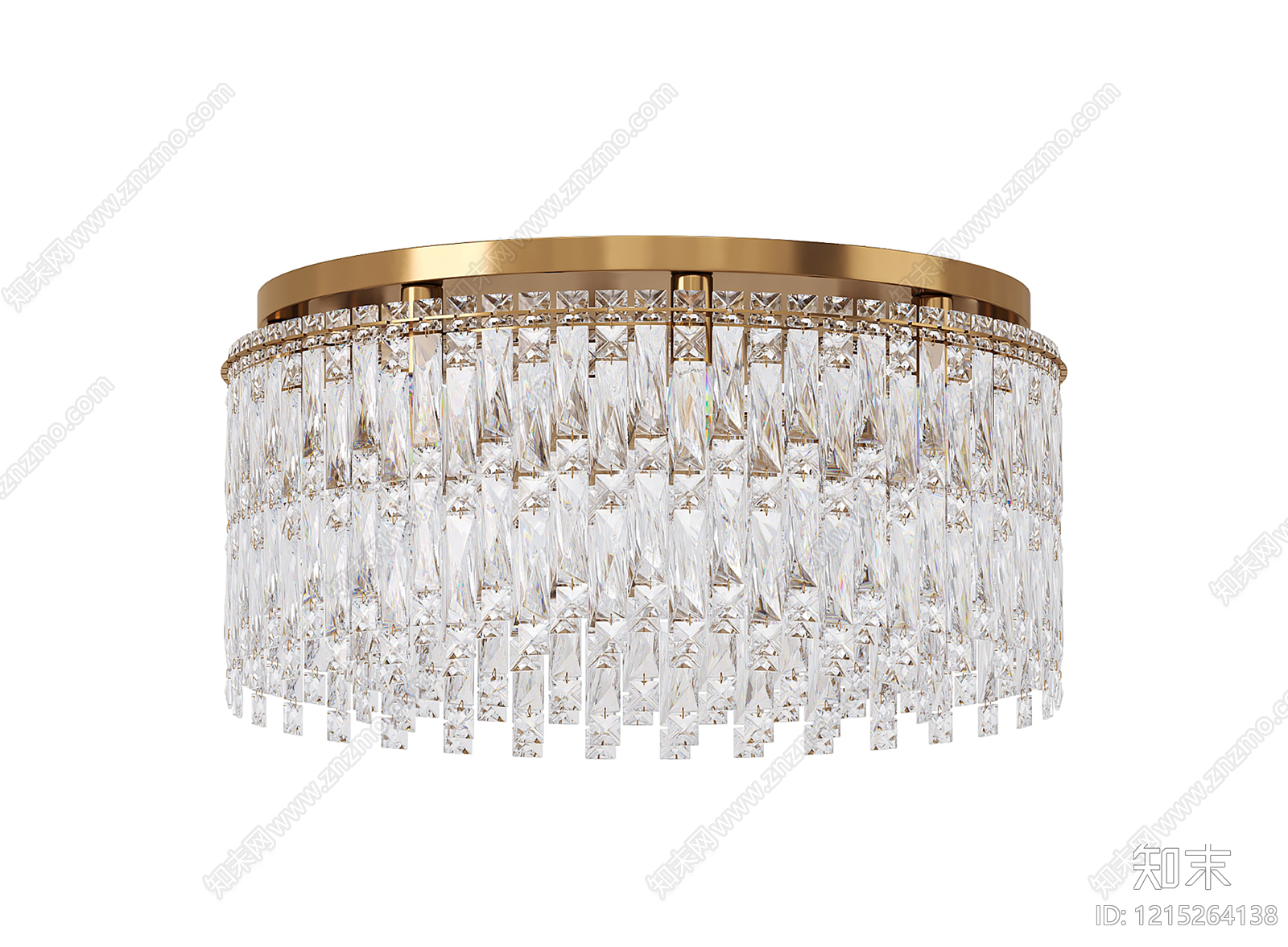 轻奢水晶吊灯3D模型下载【ID:1215264138】