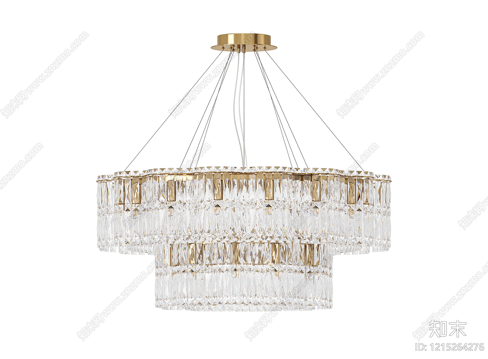 意式轻奢水晶吊灯3D模型下载【ID:1215264276】
