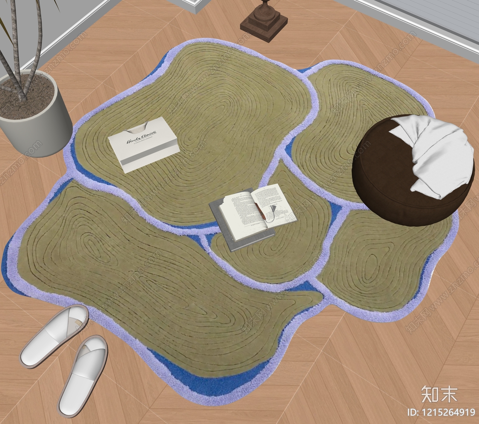 现代异形地毯SU模型下载【ID:1215264919】