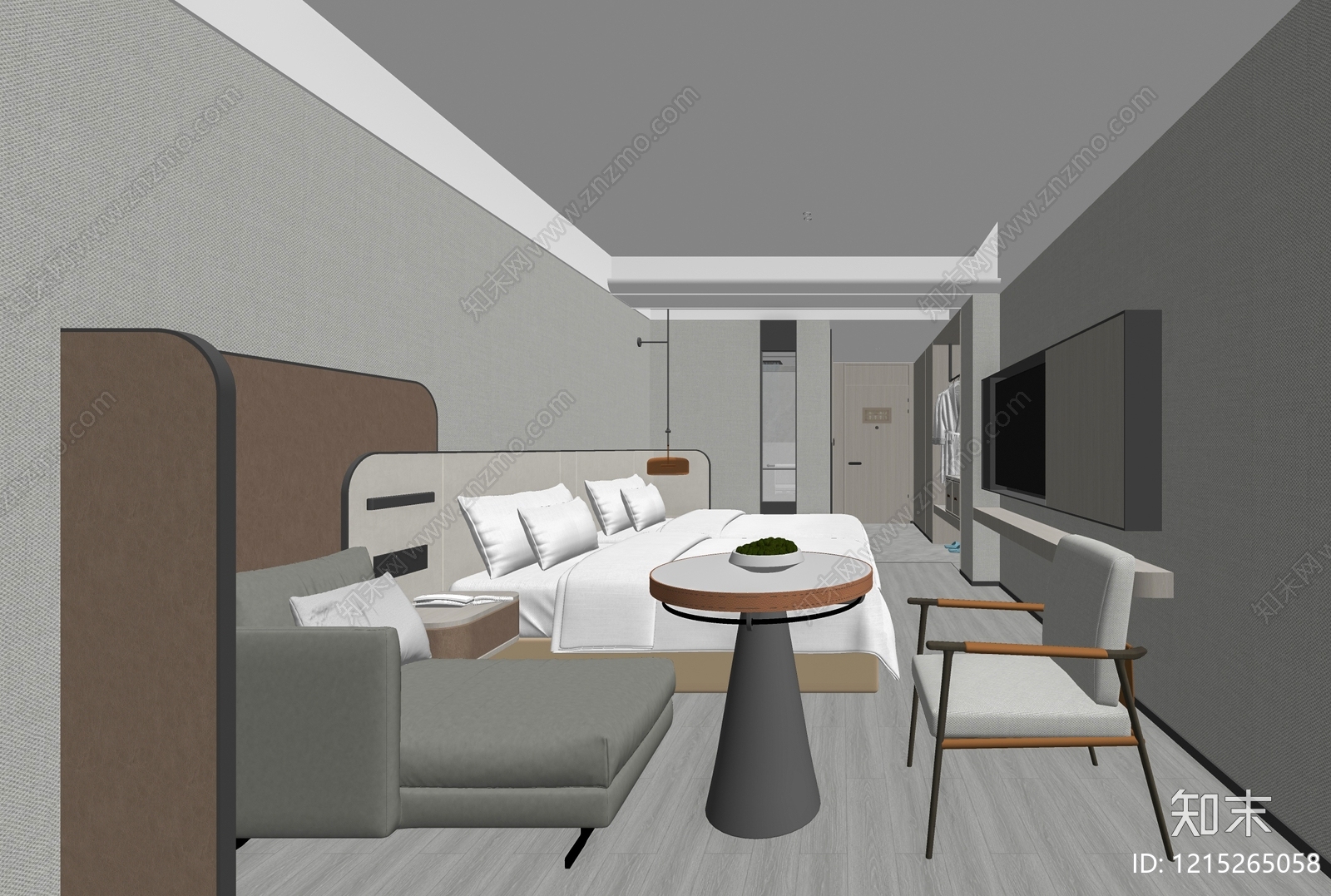 现代酒店客房SU模型下载【ID:1215265058】