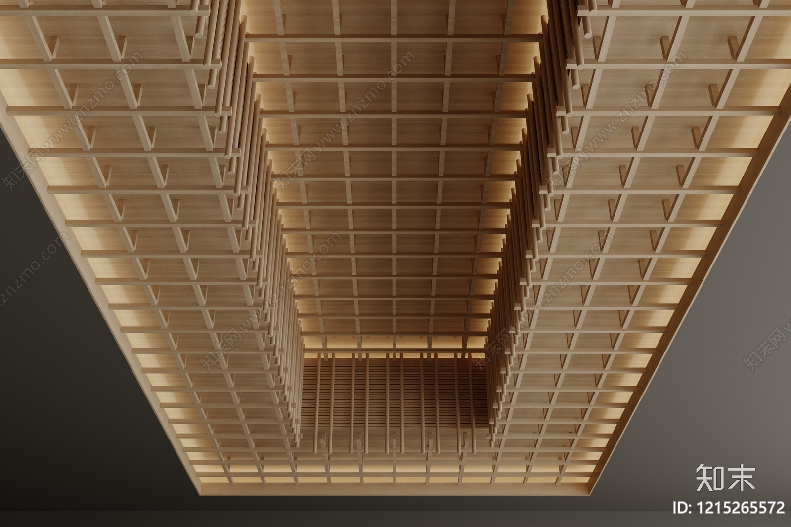 新中式吊顶3D模型下载【ID:1215265572】