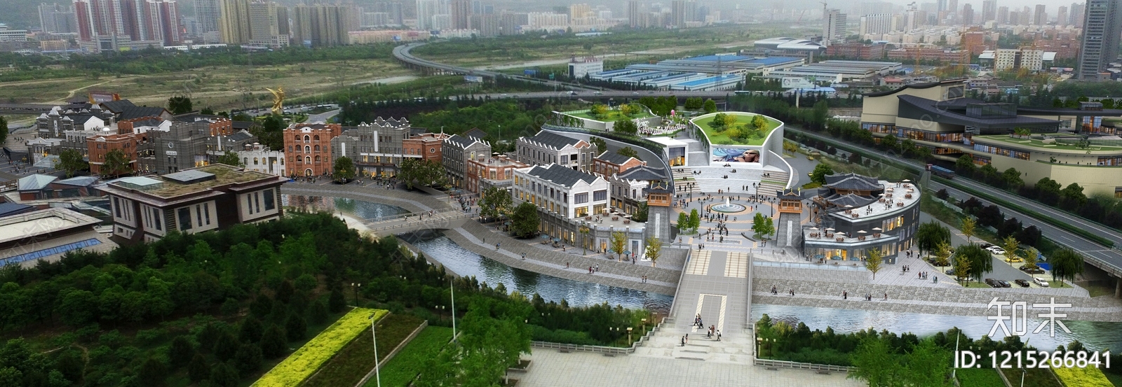 新中式商业街3D模型下载【ID:1215266841】