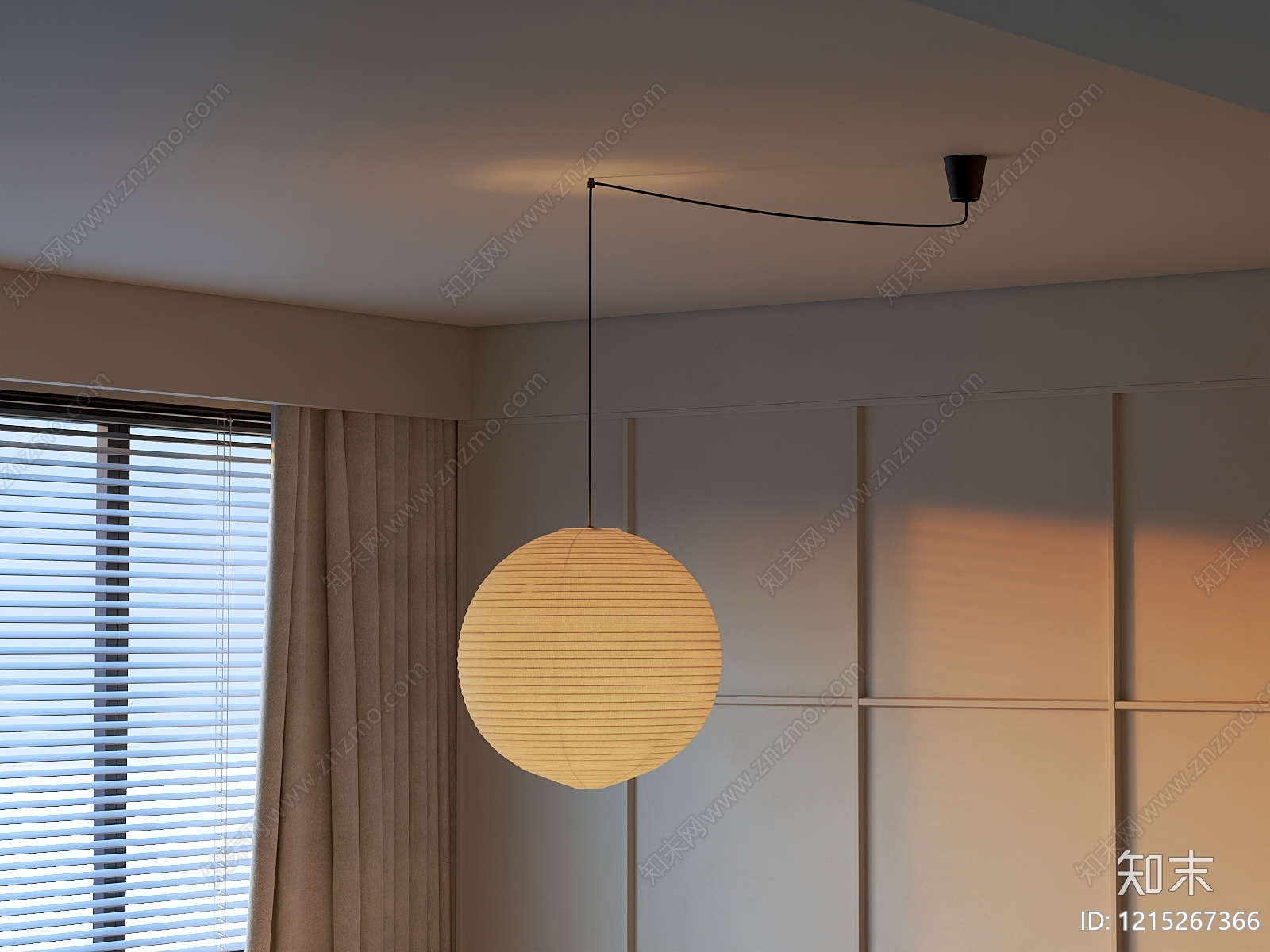 日式床头吊灯SU模型下载【ID:1215267366】