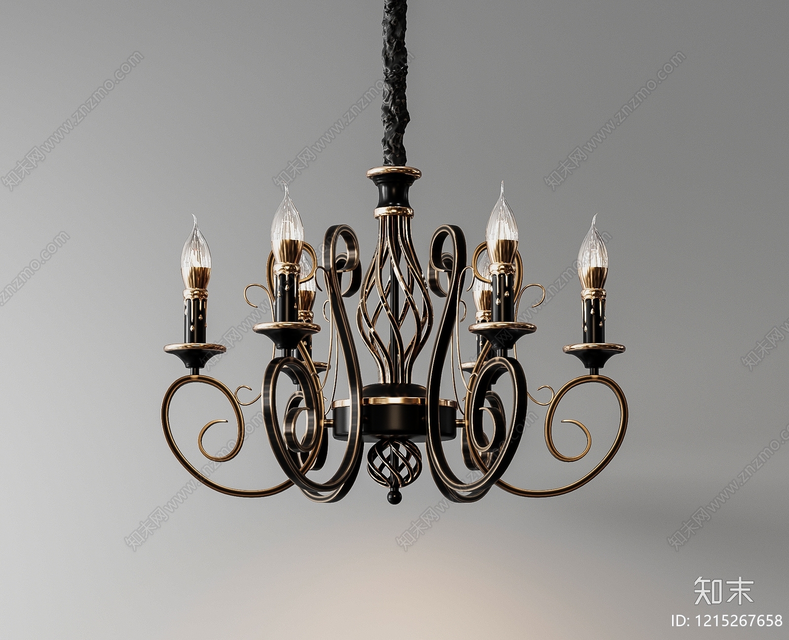 欧式客厅吊灯SU模型下载【ID:1215267658】