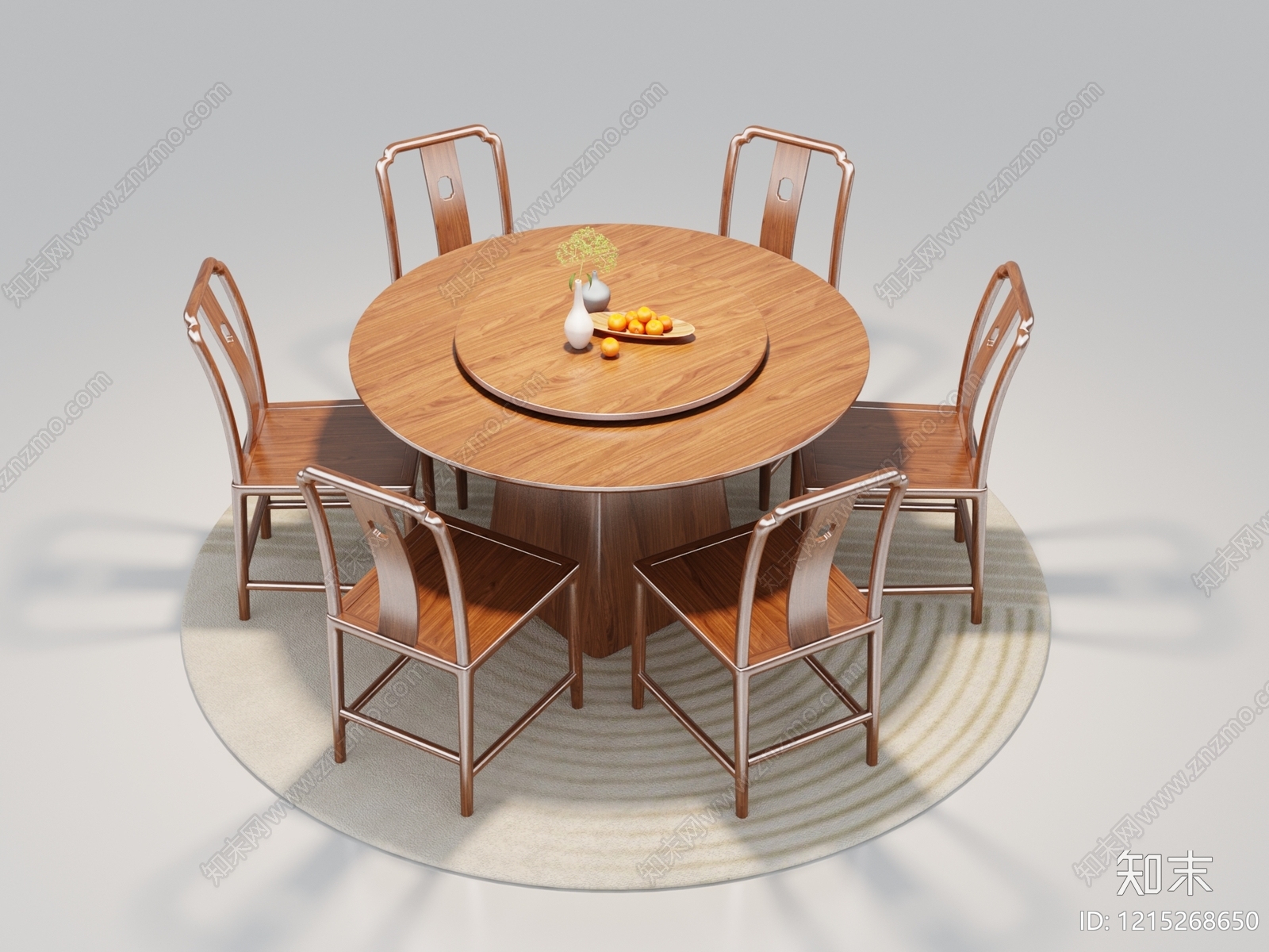 新中式餐桌椅3D模型下载【ID:1215268650】