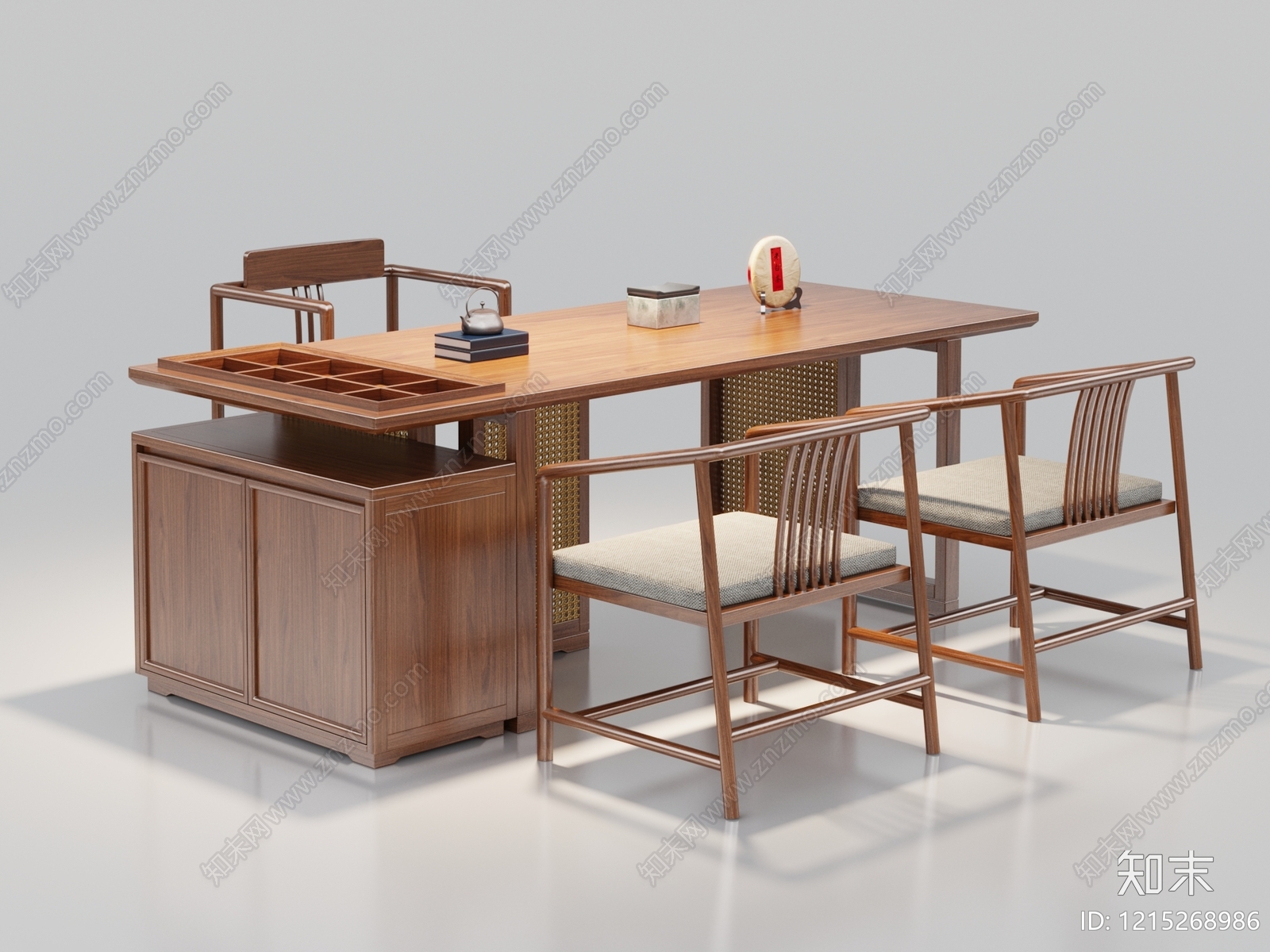 新中式茶桌椅3D模型下载【ID:1215268986】