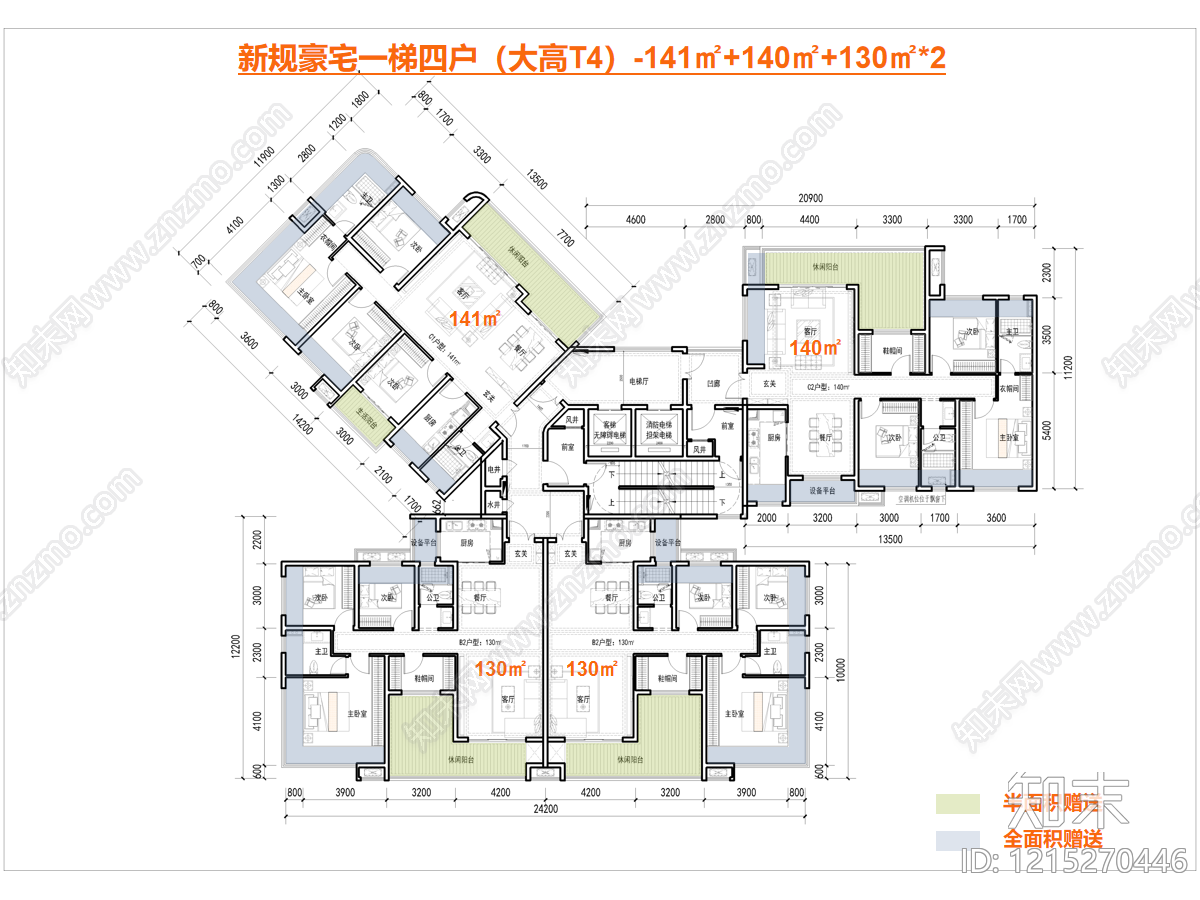 高层住宅cad施工图下载【ID:1215270446】