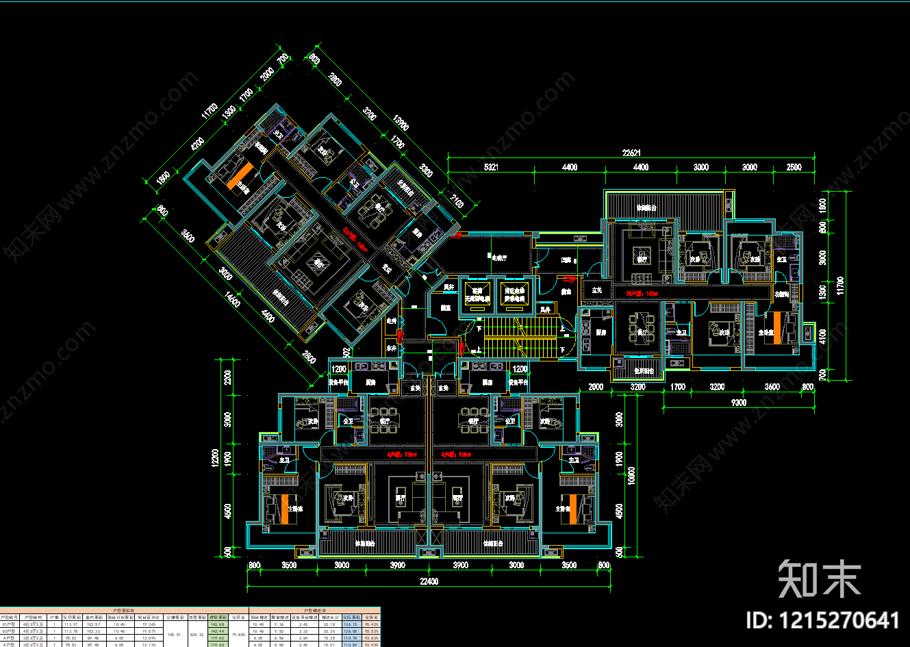 高层住宅cad施工图下载【ID:1215270641】