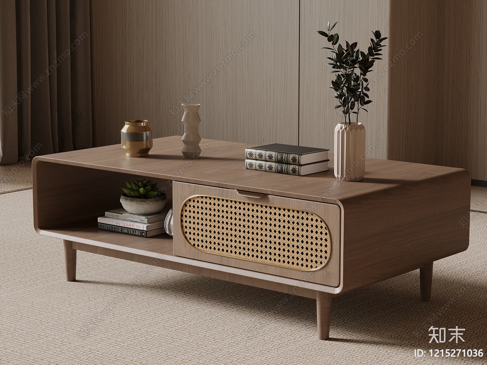 日式茶几3D模型下载【ID:1215271036】