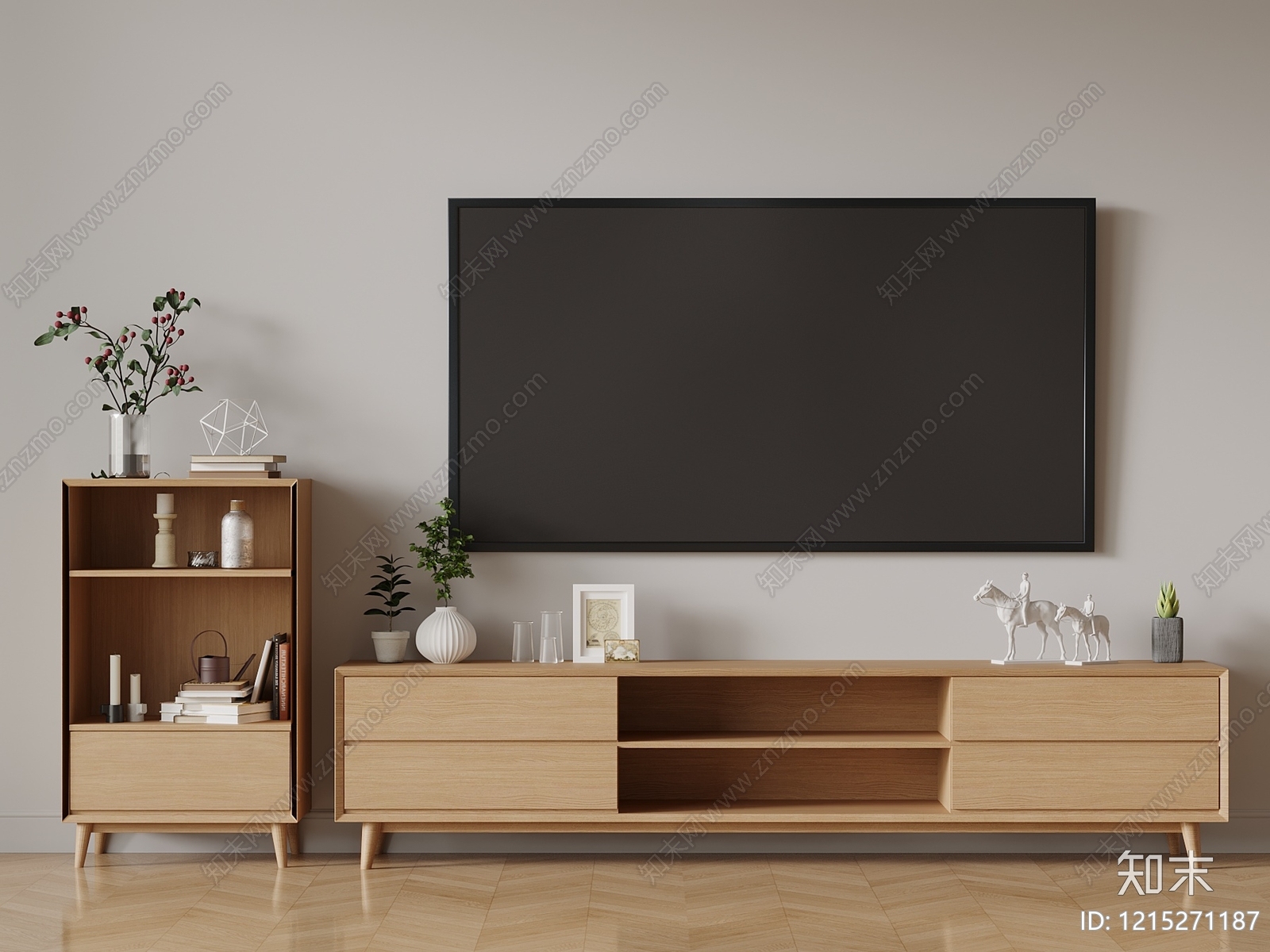 日式电视柜SU模型下载【ID:1215271187】