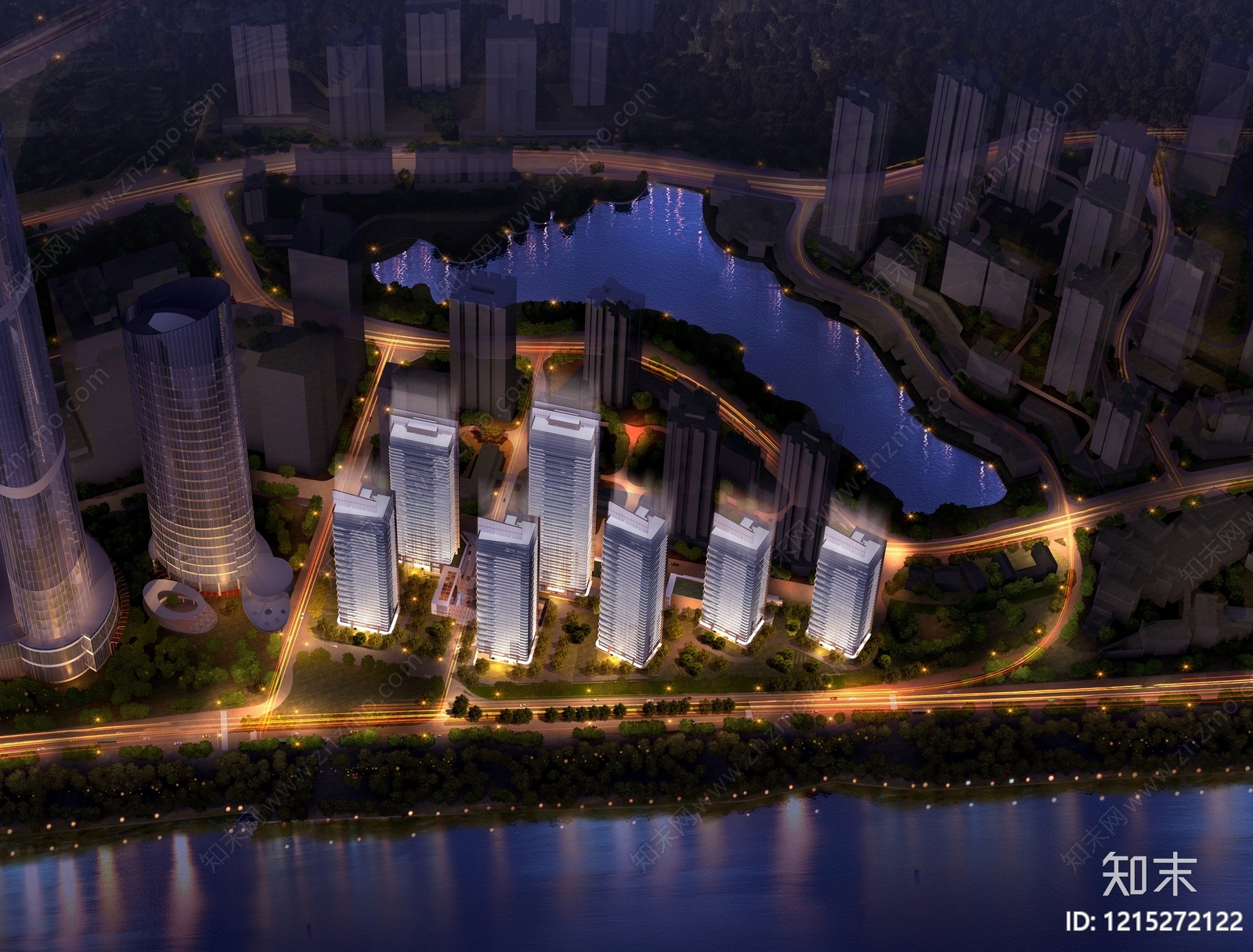现代超高层住宅楼SU模型下载【ID:1215272122】
