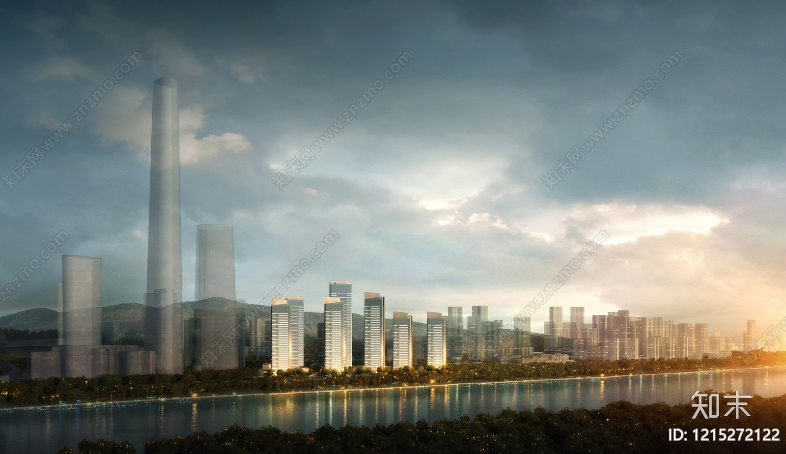 现代超高层住宅楼SU模型下载【ID:1215272122】
