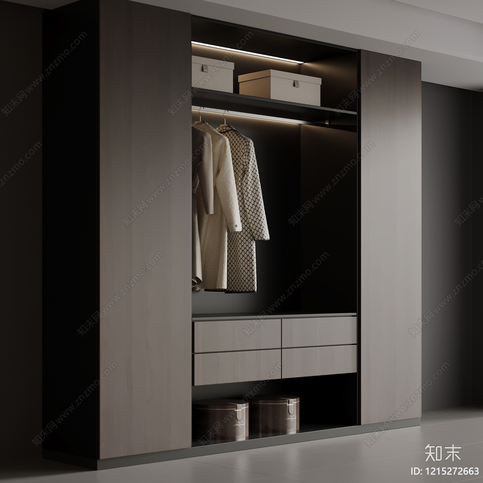 现代衣柜SU模型下载【ID:1215272663】