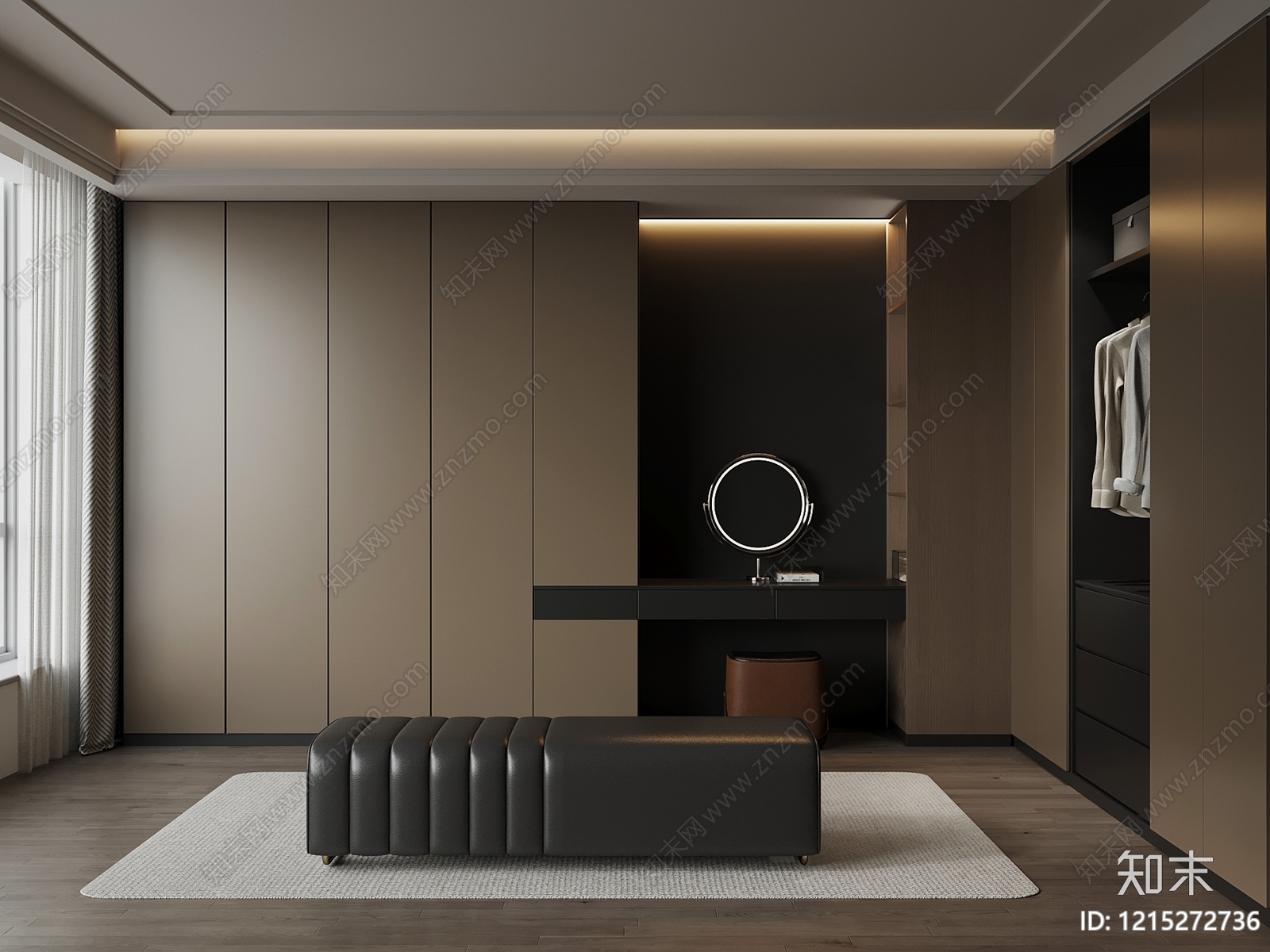 极简衣帽间3D模型下载【ID:1215272736】