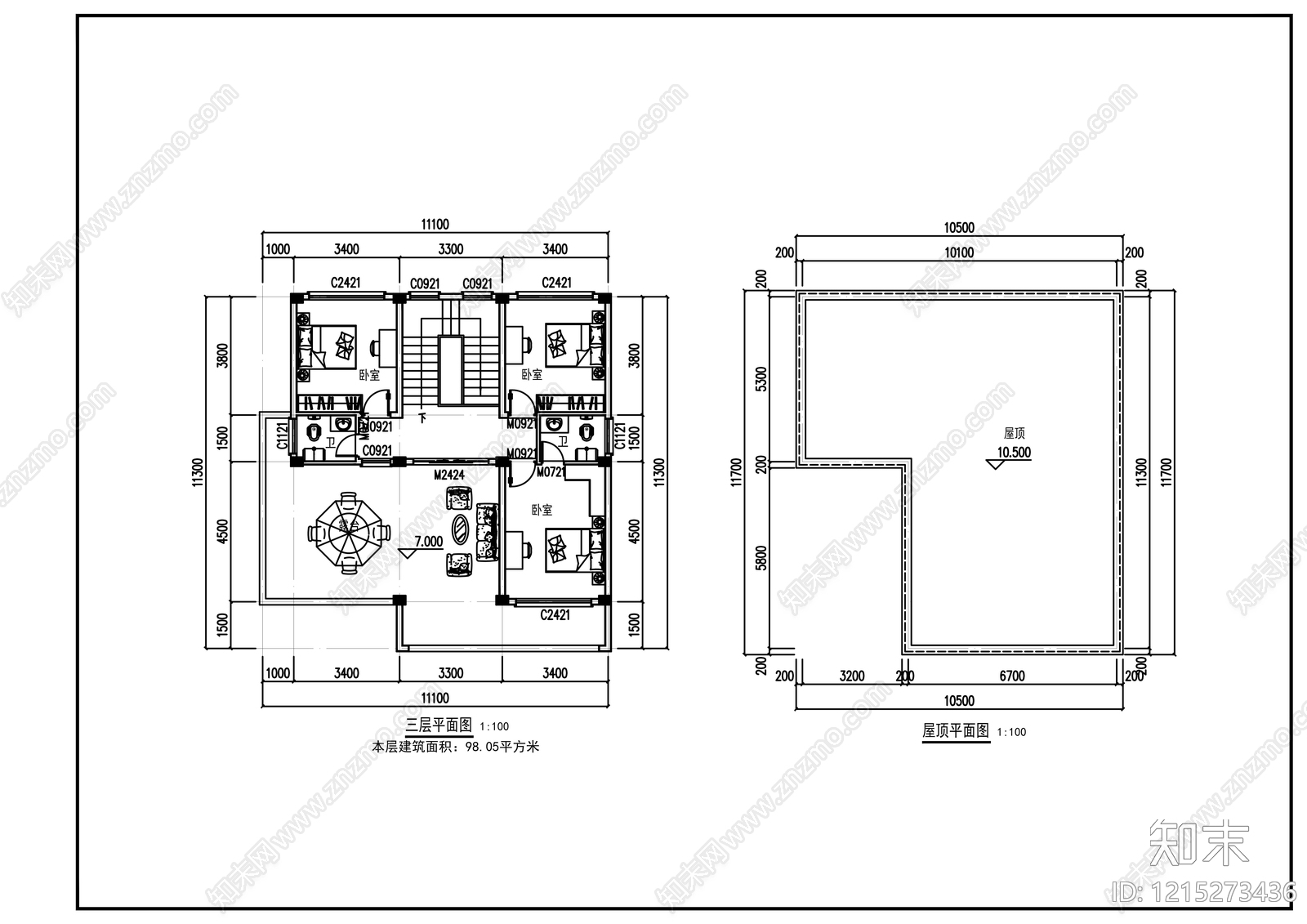 现代别墅建筑cad施工图下载【ID:1215273436】