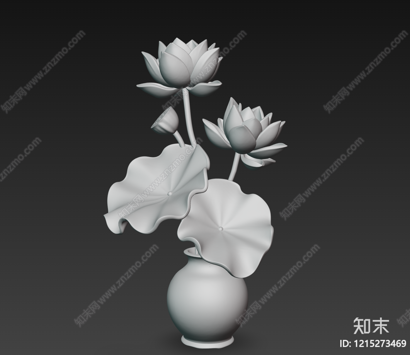 新中式花艺3D模型下载【ID:1215273469】