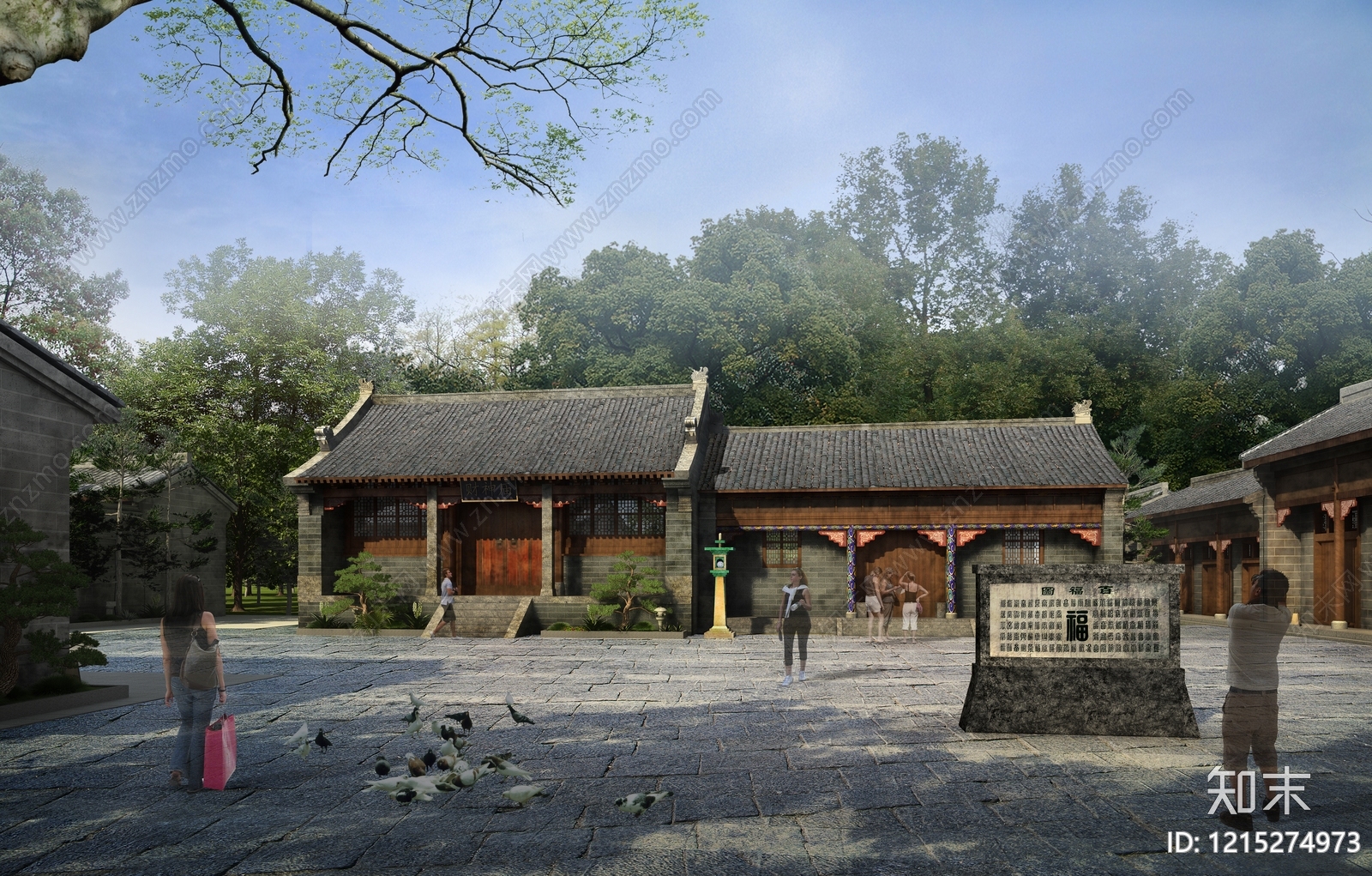 新中式古建3D模型下载【ID:1215274973】