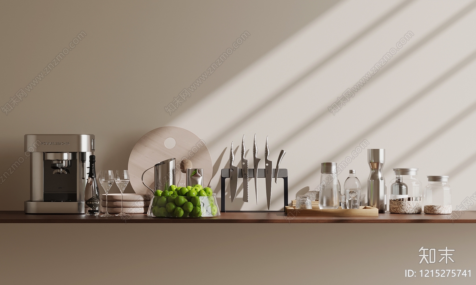 现代简约厨房用品3D模型下载【ID:1215275741】
