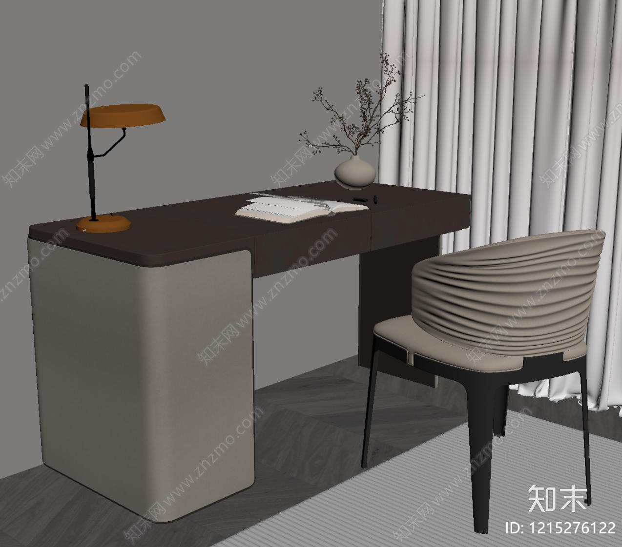 意式极简书桌SU模型下载【ID:1215276122】