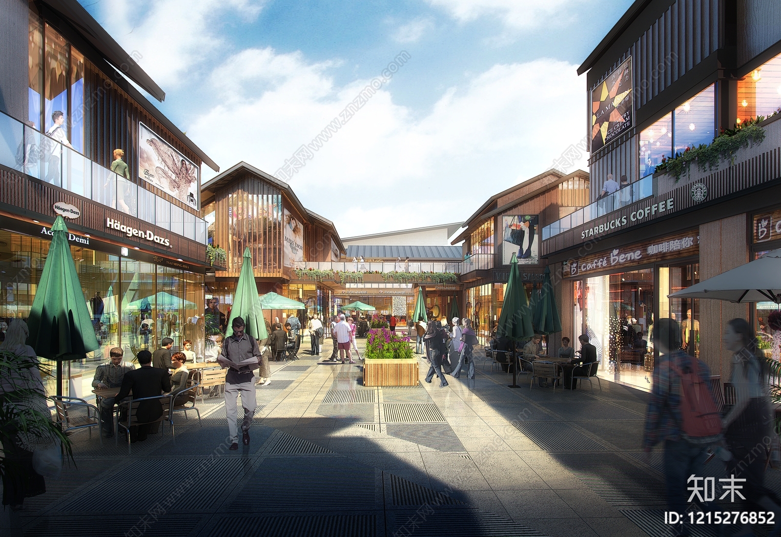 新中式商业风商业街3D模型下载【ID:1215276852】