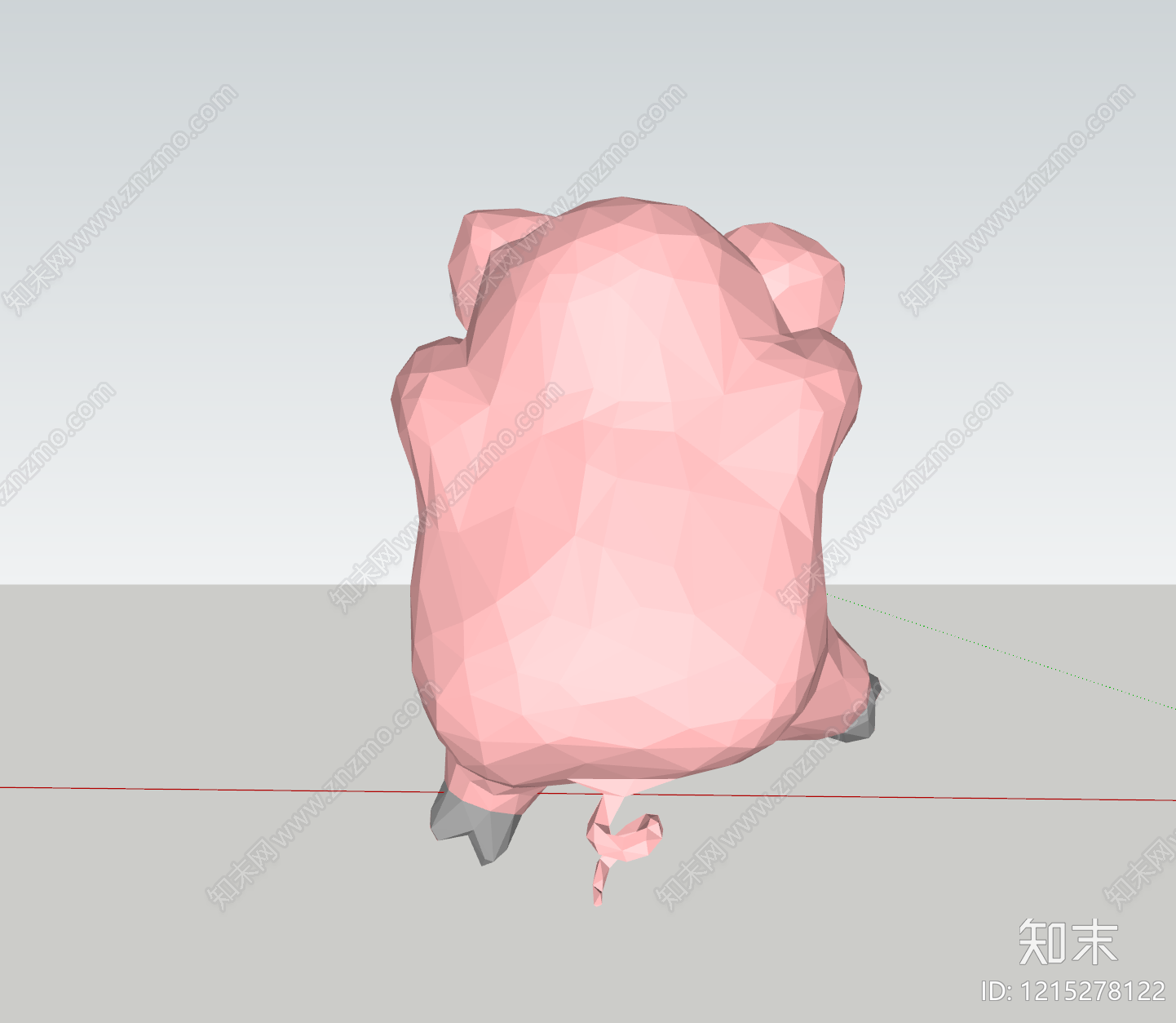 低多边形风格家禽动物SU模型下载【ID:1215278122】