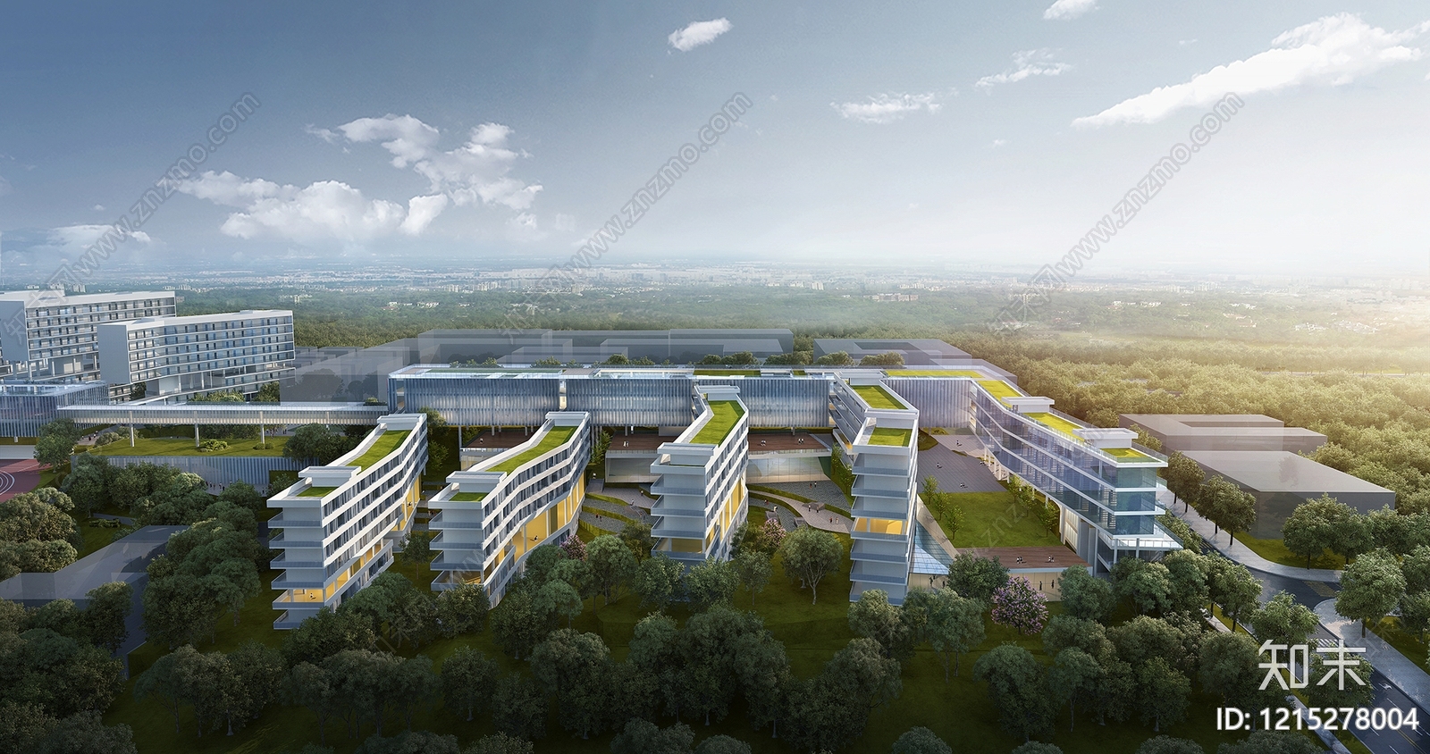 现代主义学校外观3D模型下载【ID:1215278004】