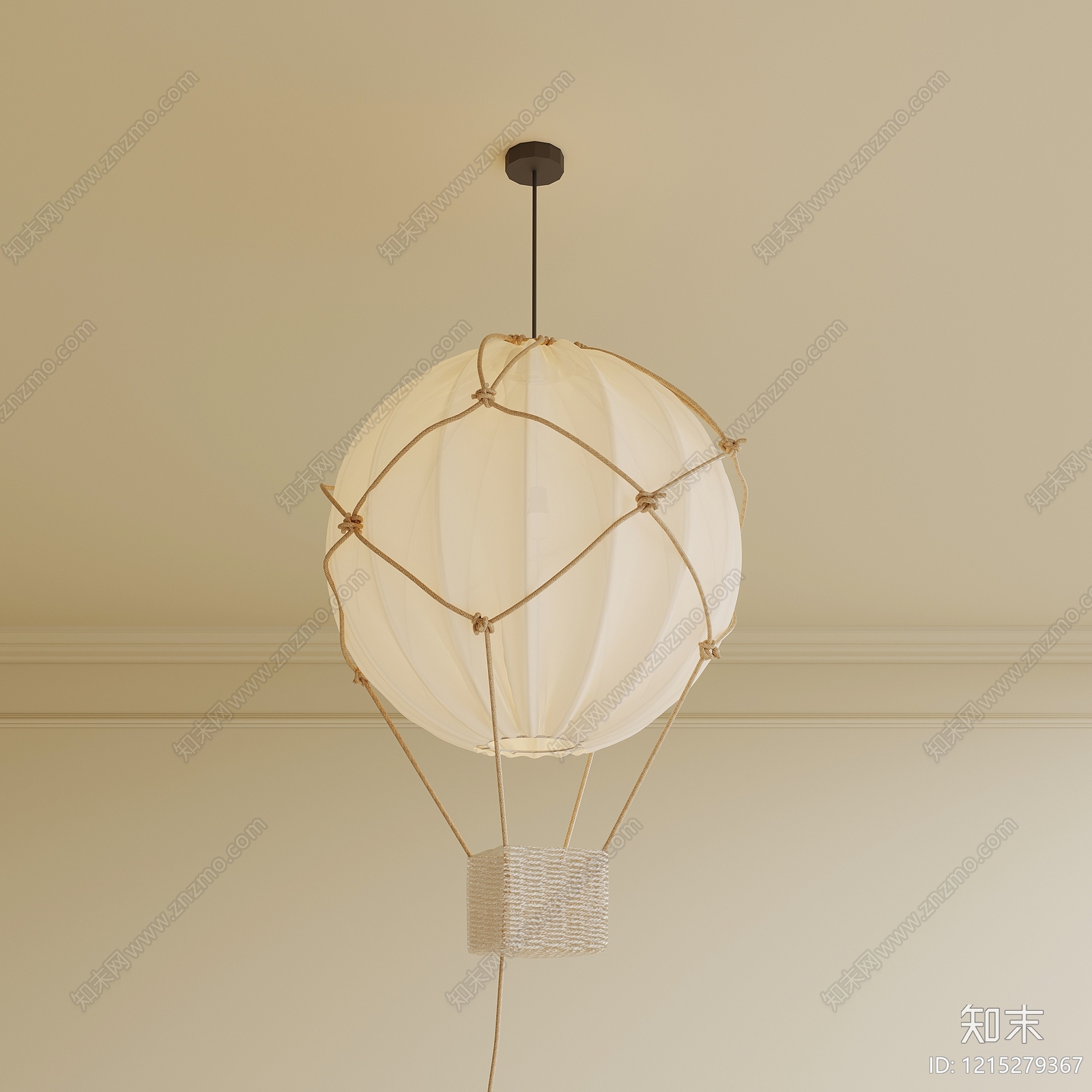奶油风儿童房吊灯3D模型下载【ID:1215279367】