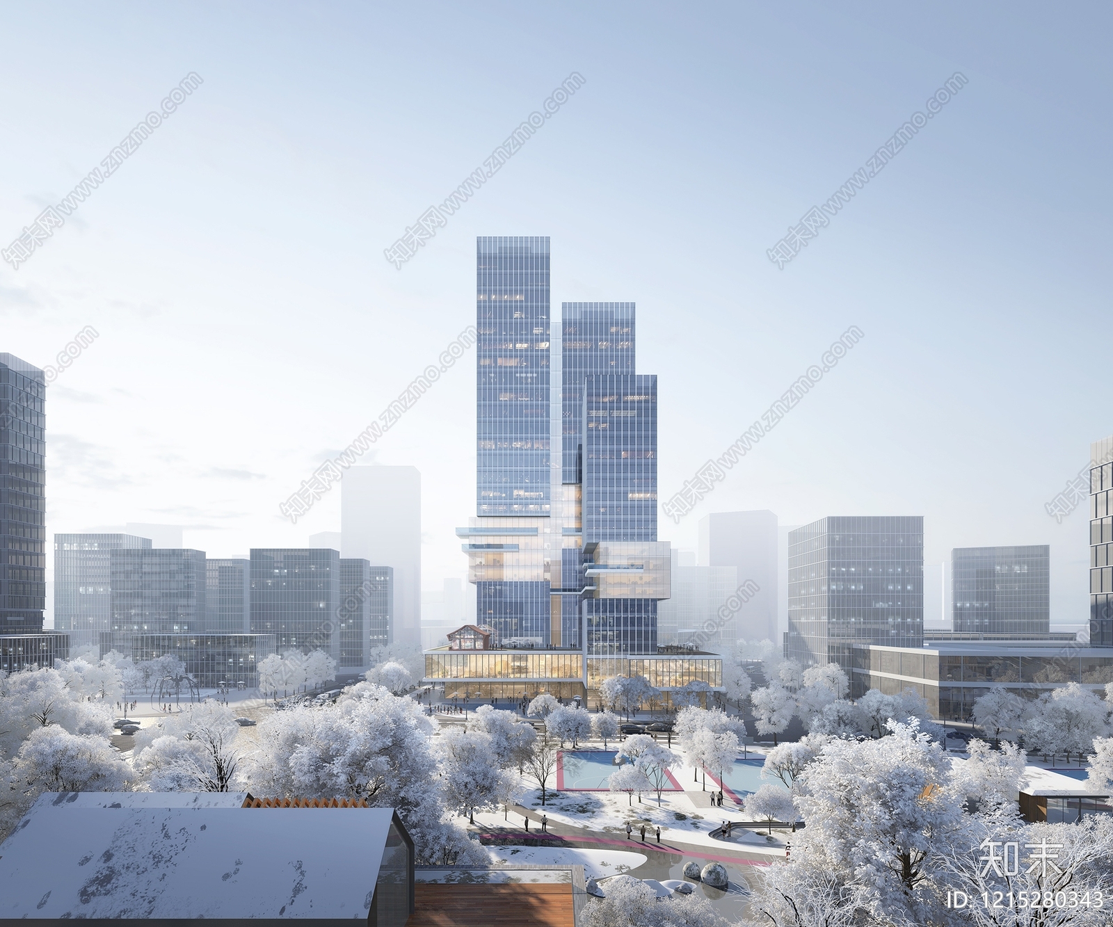 现代主义写字楼3D模型下载【ID:1215280343】