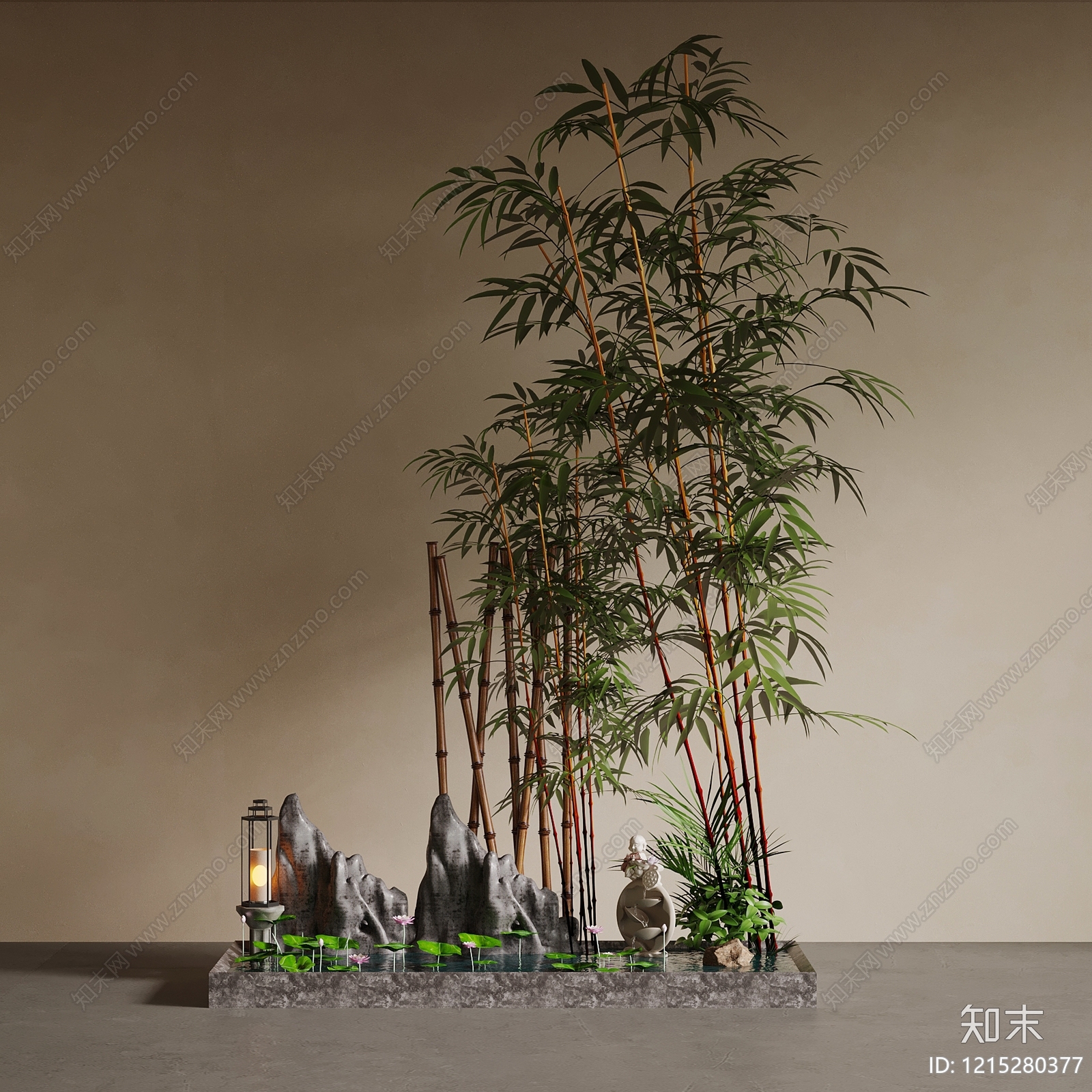 新中式景观雕塑3D模型下载【ID:1215280377】