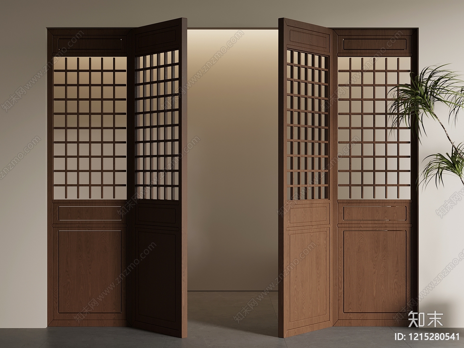 新中式折叠门3D模型下载【ID:1215280541】