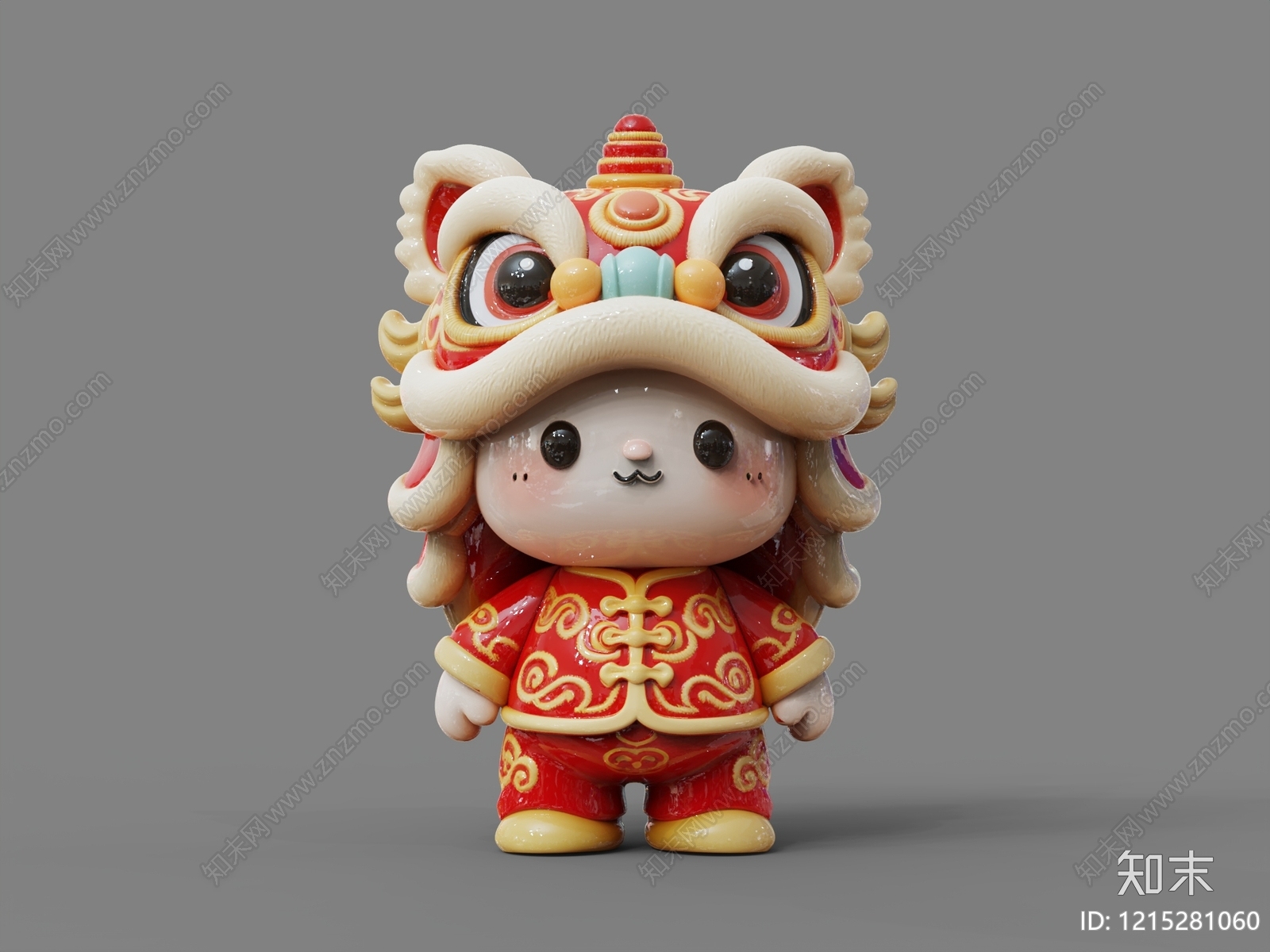 新中式卡通雕塑摆件3D模型下载【ID:1215281060】