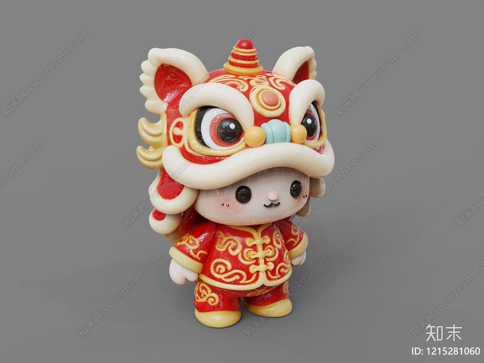 新中式卡通雕塑摆件3D模型下载【ID:1215281060】