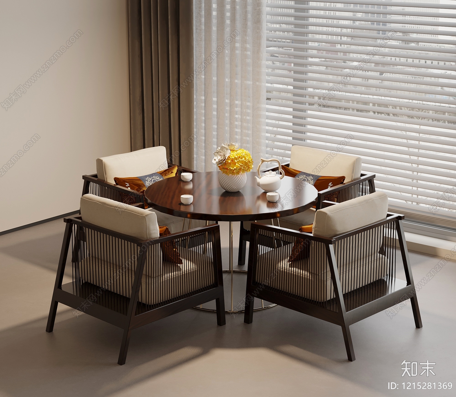 休闲桌椅SU模型下载【ID:1215281369】