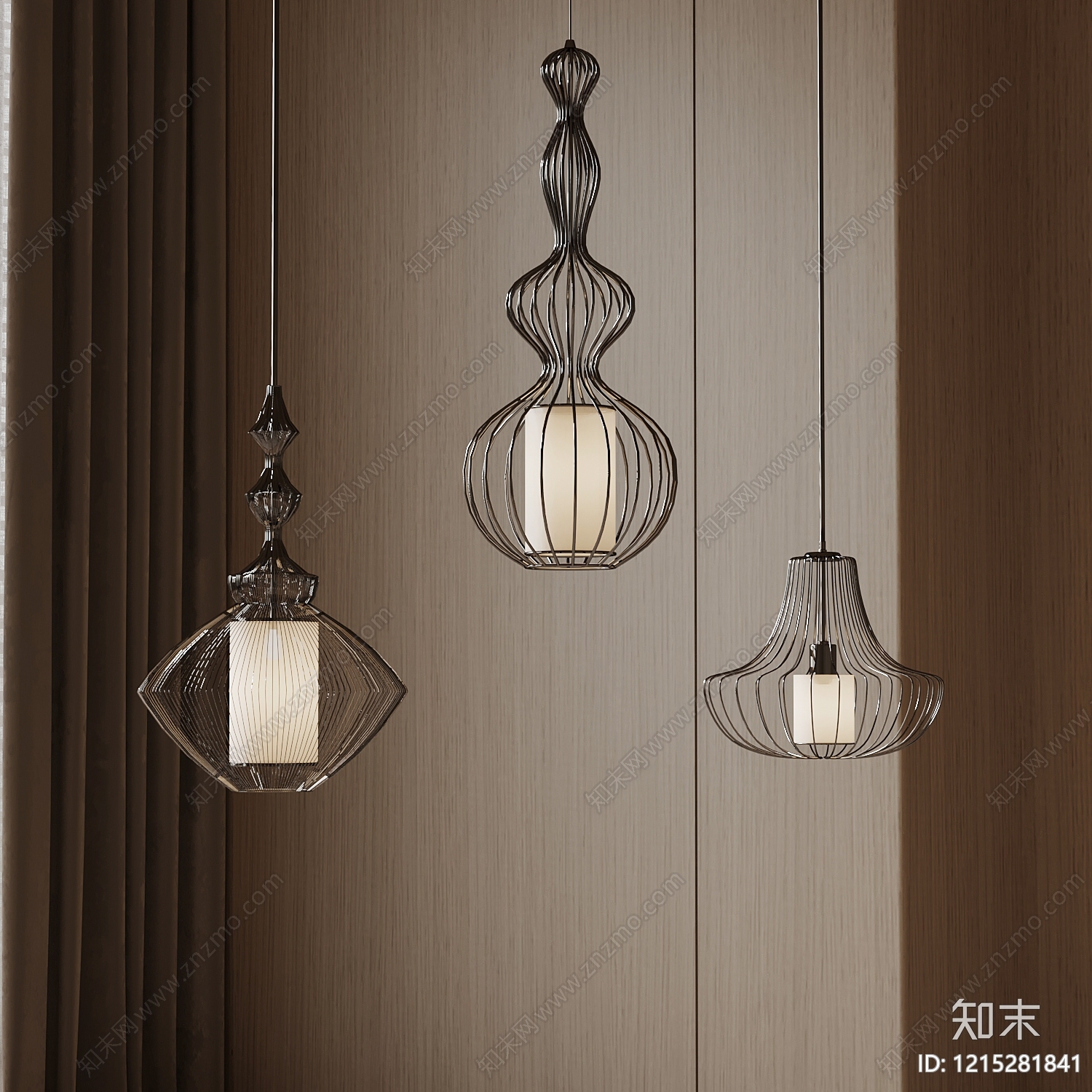 新中式吊灯3D模型下载【ID:1215281841】