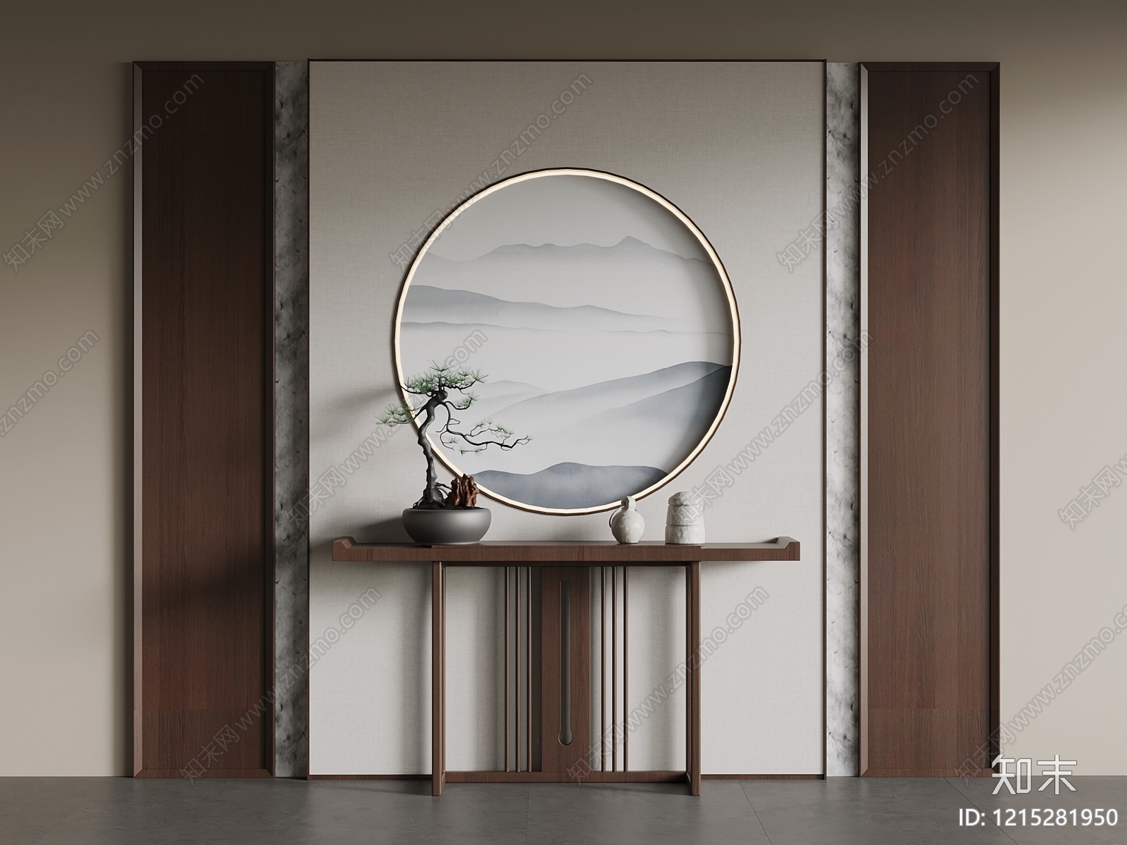 新中式玄关SU模型下载【ID:1215281950】