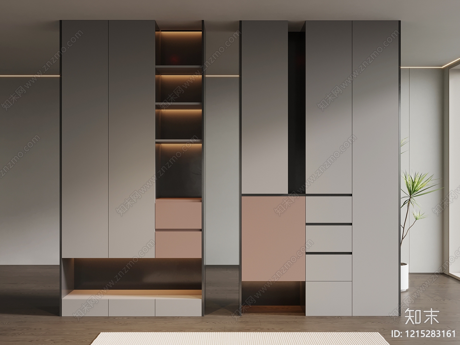 极简玄关3D模型下载【ID:1215283161】