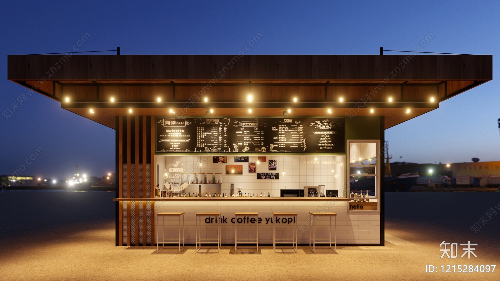 复古咖啡厅3D模型下载【ID:1215284097】