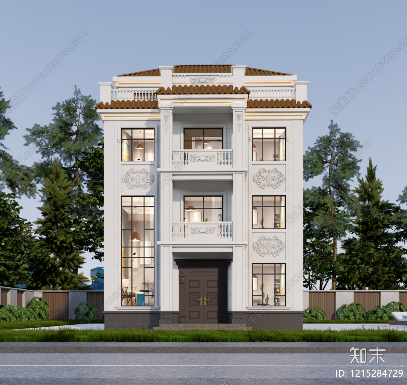 欧式别墅建筑cad施工图下载【ID:1215284729】
