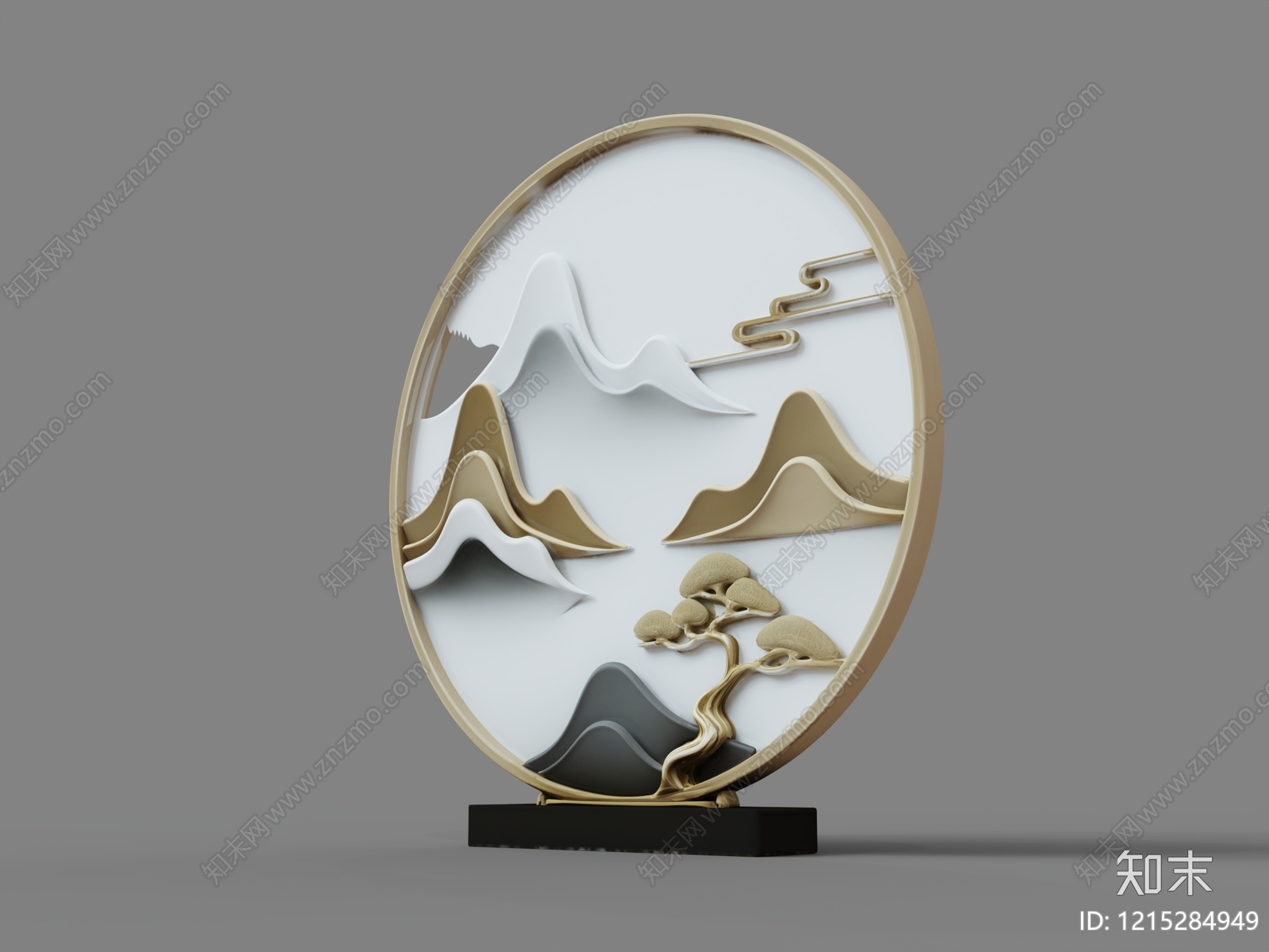 新中式雕塑摆件3D模型下载【ID:1215284949】