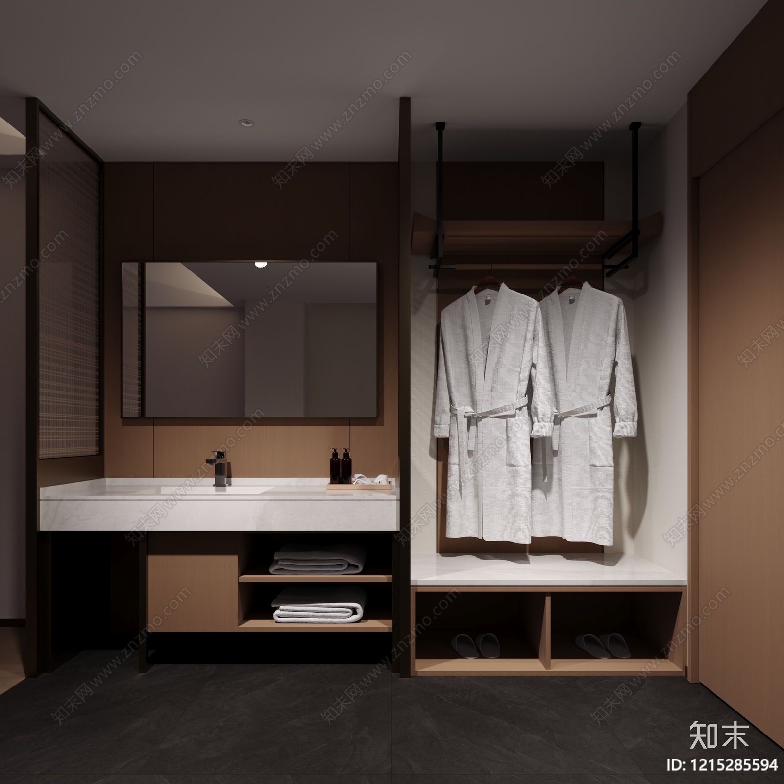 日式酒店卫生间SU模型下载【ID:1215285594】