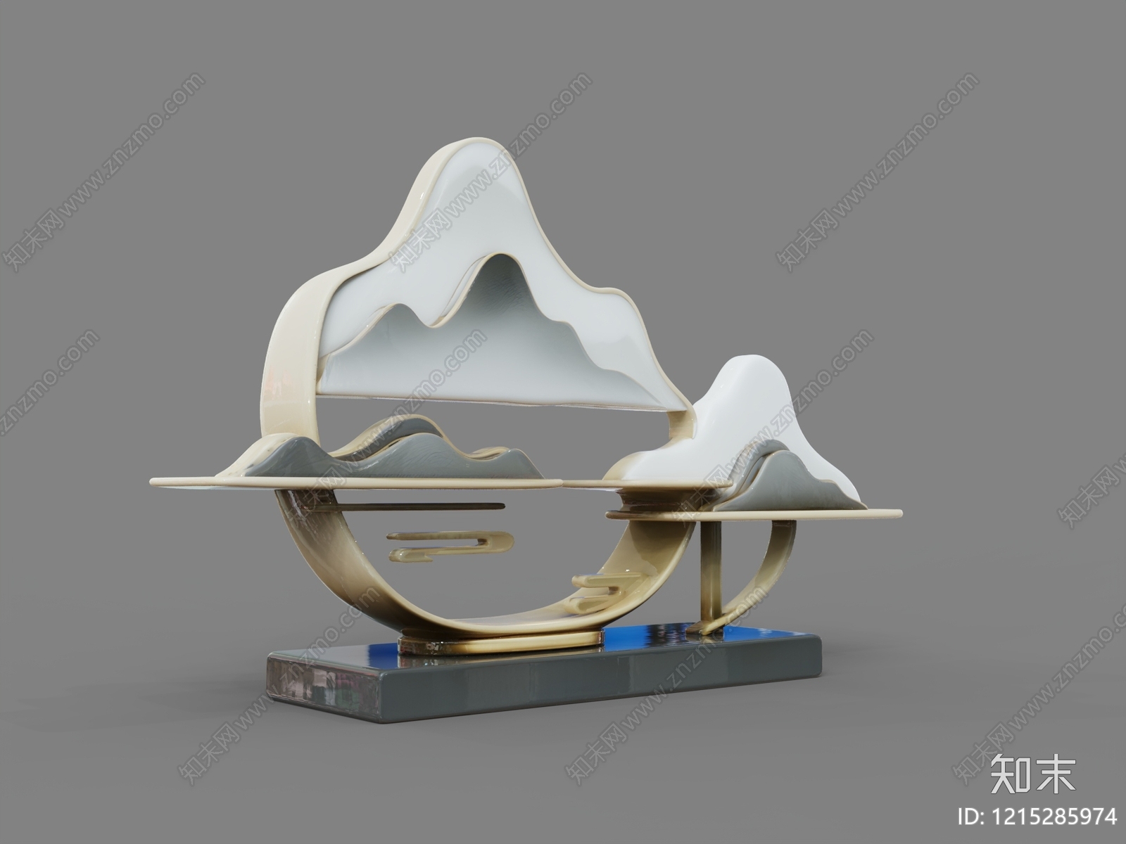 新中式雕塑摆件3D模型下载【ID:1215285974】