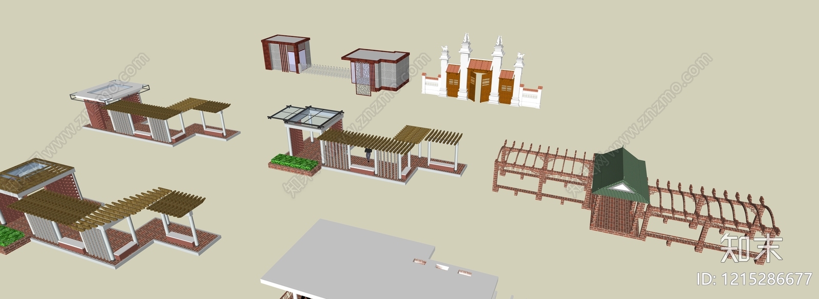 新中式小公建SU模型下载【ID:1215286677】