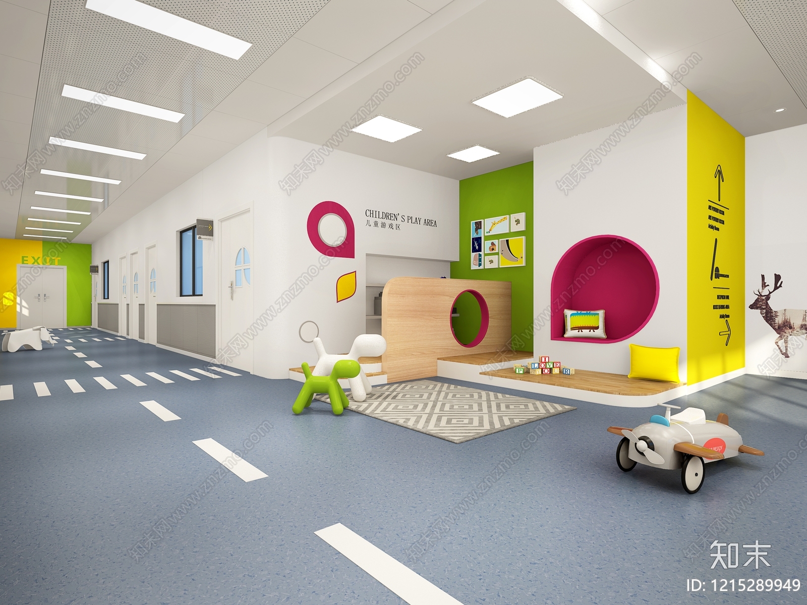 现代简约幼儿园cad施工图下载【ID:1215289949】