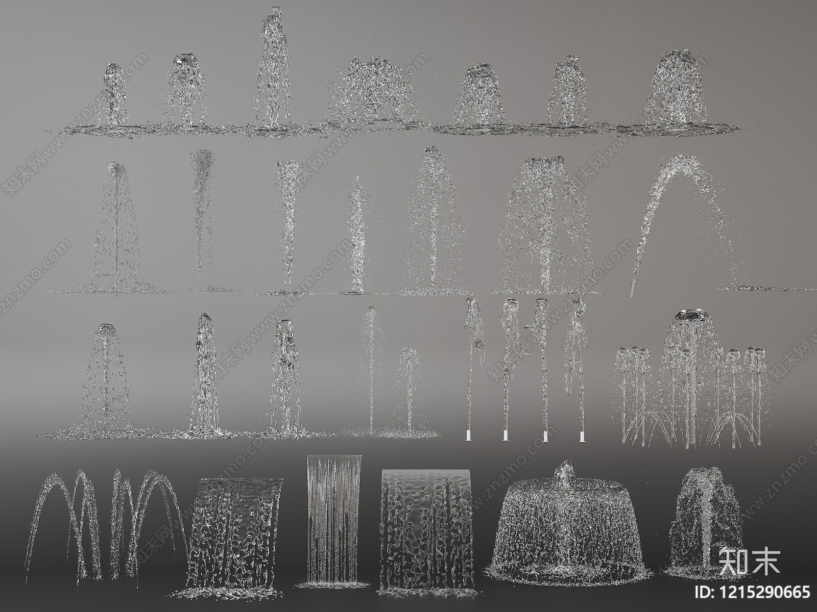 参数化水景设计喷泉SU模型下载【ID:1215290665】