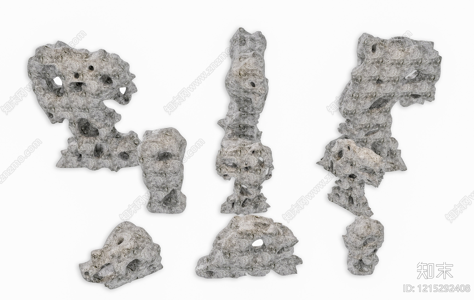 新中式景观石头3D模型下载【ID:1215292408】