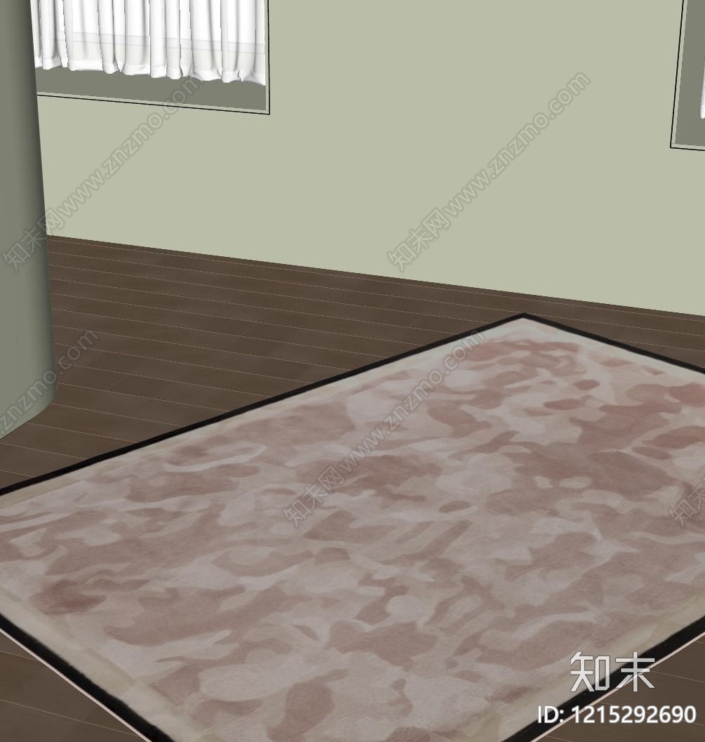 现代简约地毯SU模型下载【ID:1215292690】