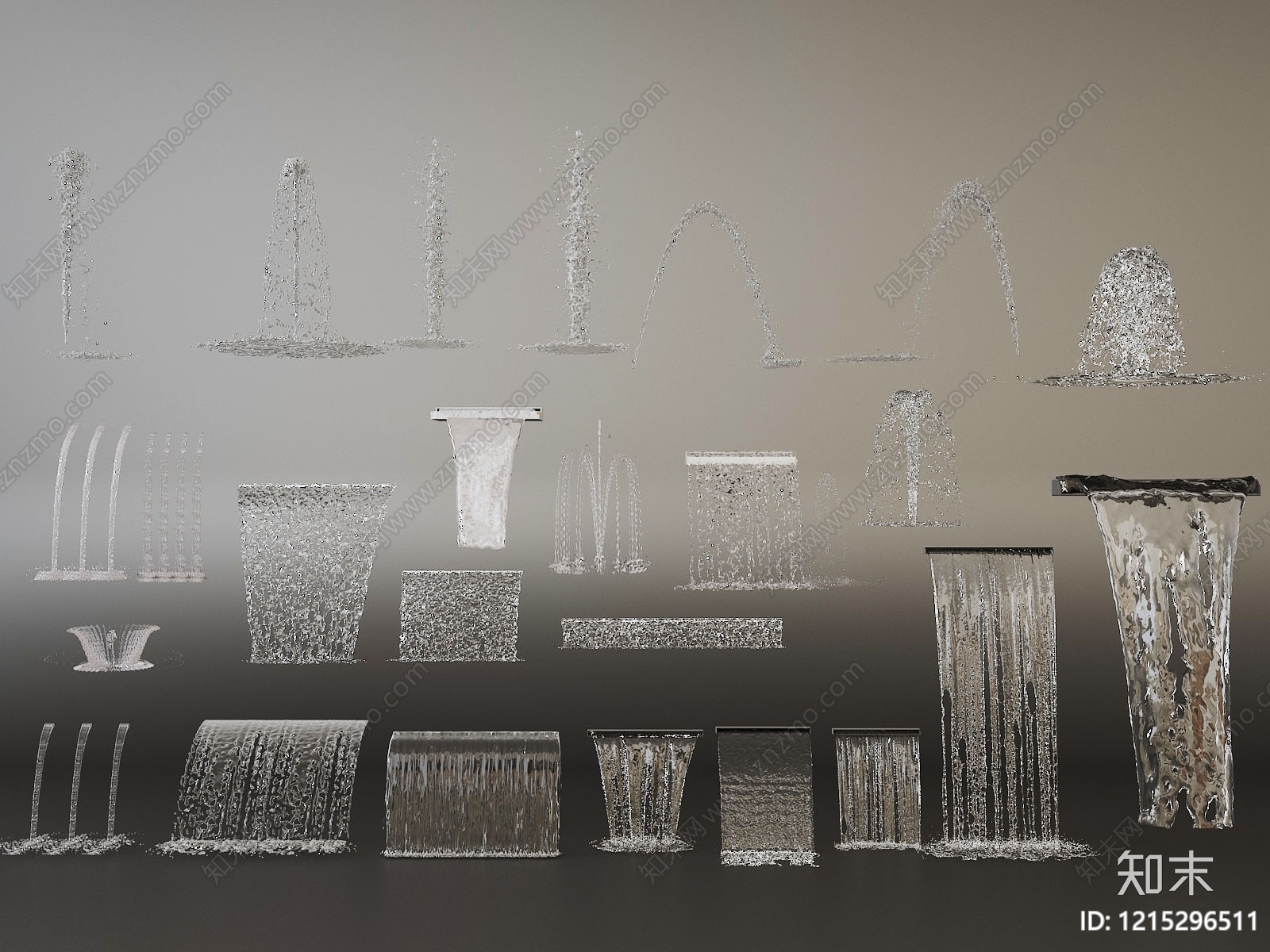 现代水景喷泉SU模型下载【ID:1215296511】