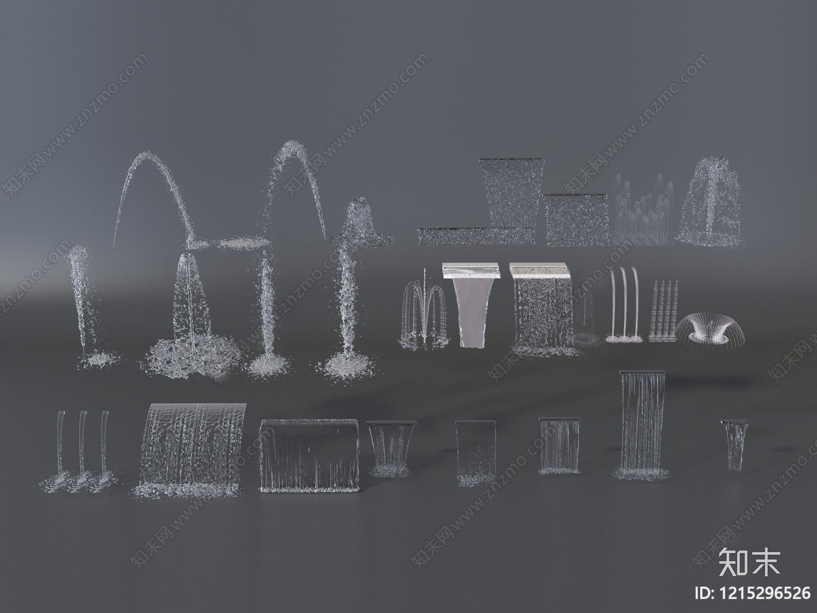 现代喷泉SU模型下载【ID:1215296526】